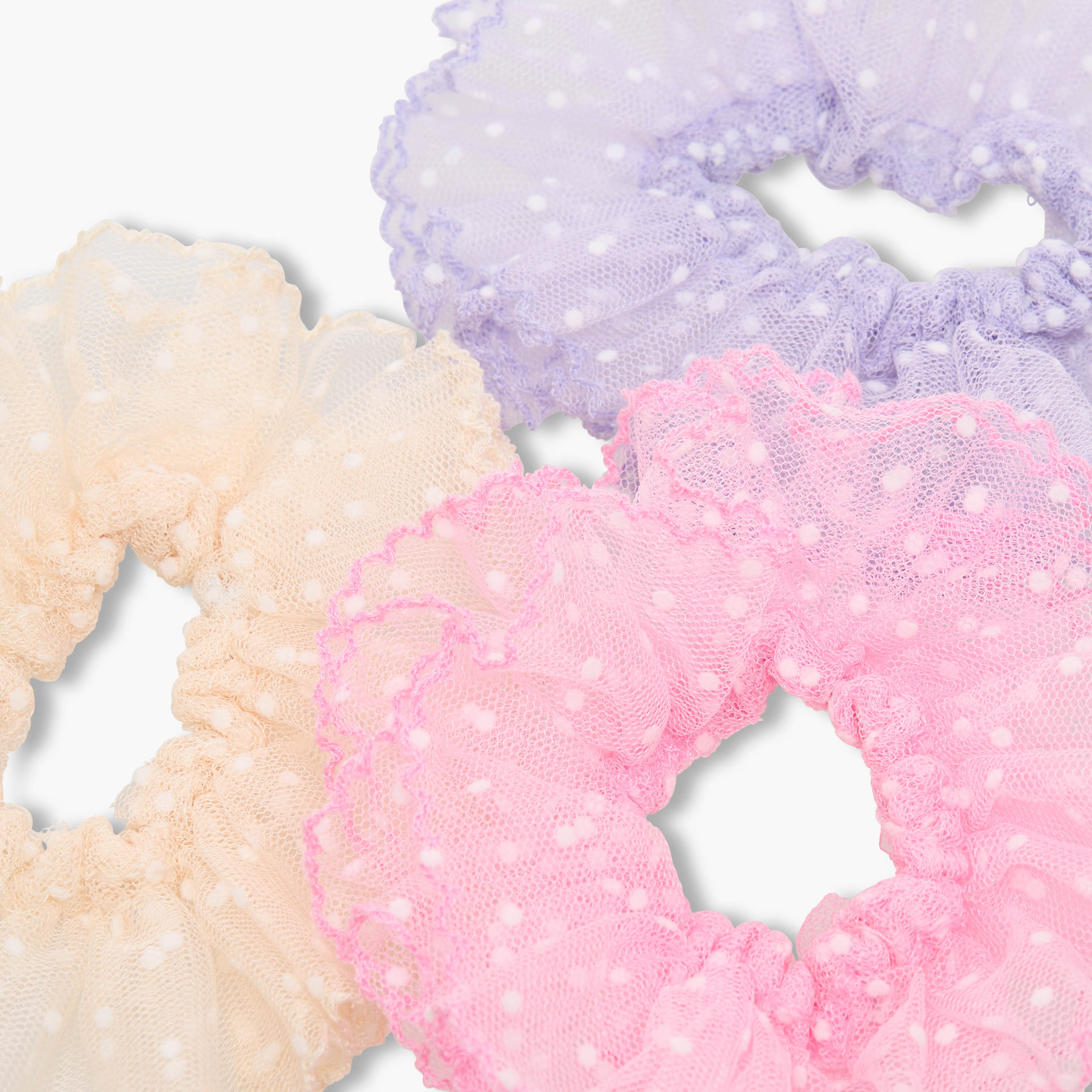 Pack of 3 Charmz Scrunchie with Polka Dot Print-girls-accessories-hairaccessories-image-4