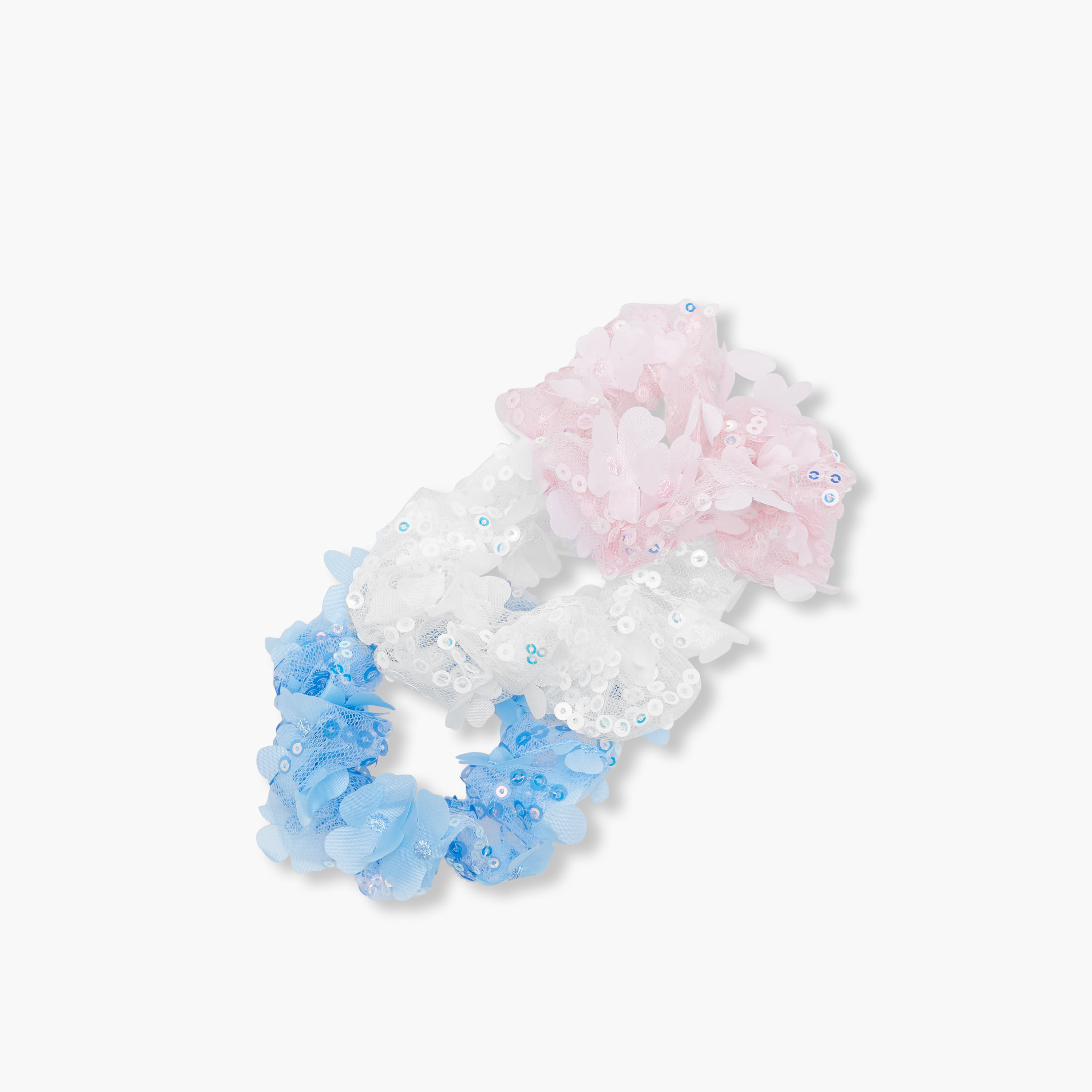 Pack of 3 Charmz Hair Scrunchie with Embellishment-girls-accessories-hairaccessories-image-2