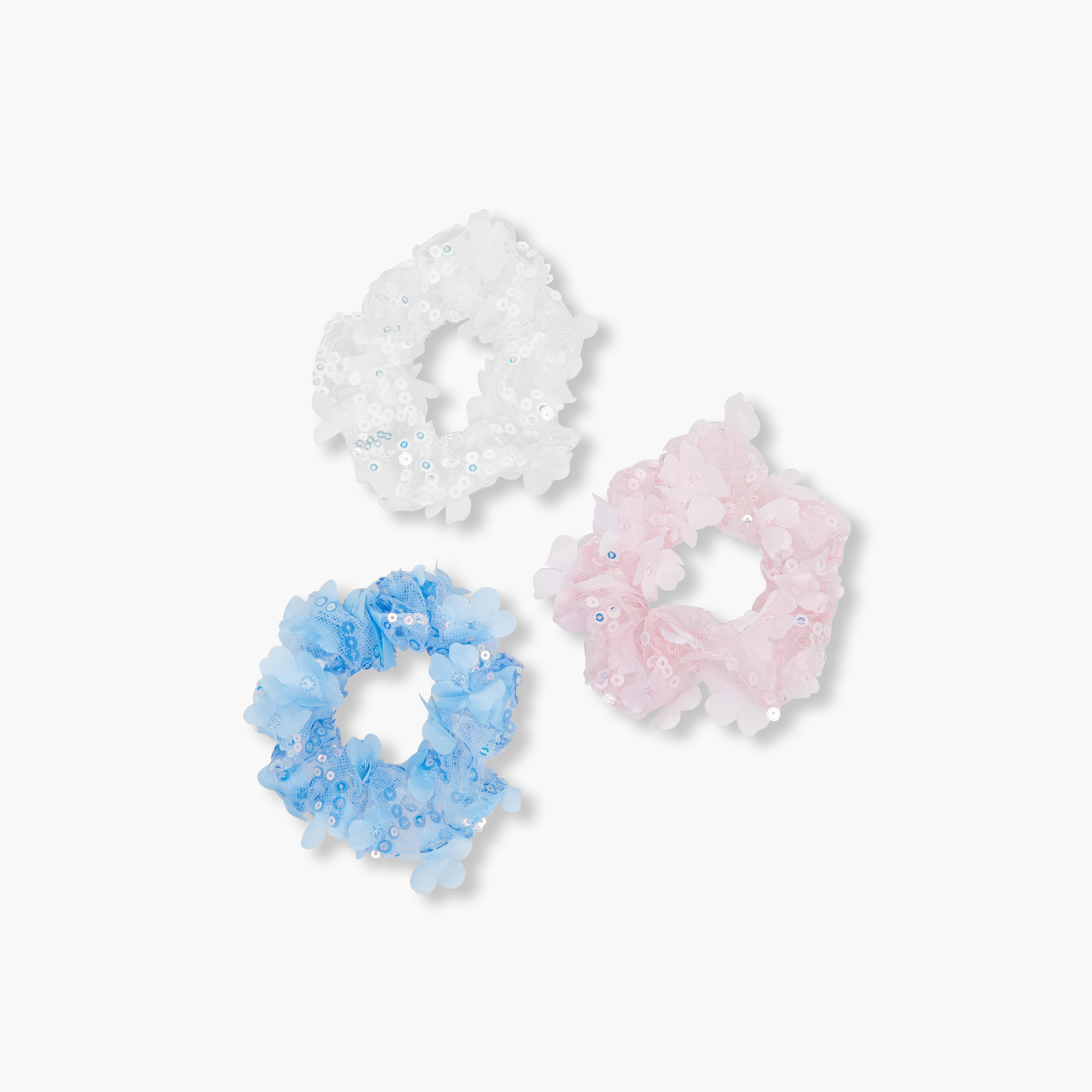 Pack of 3 Charmz Hair Scrunchie with Embellishment-girls-accessories-hairaccessories-image-3