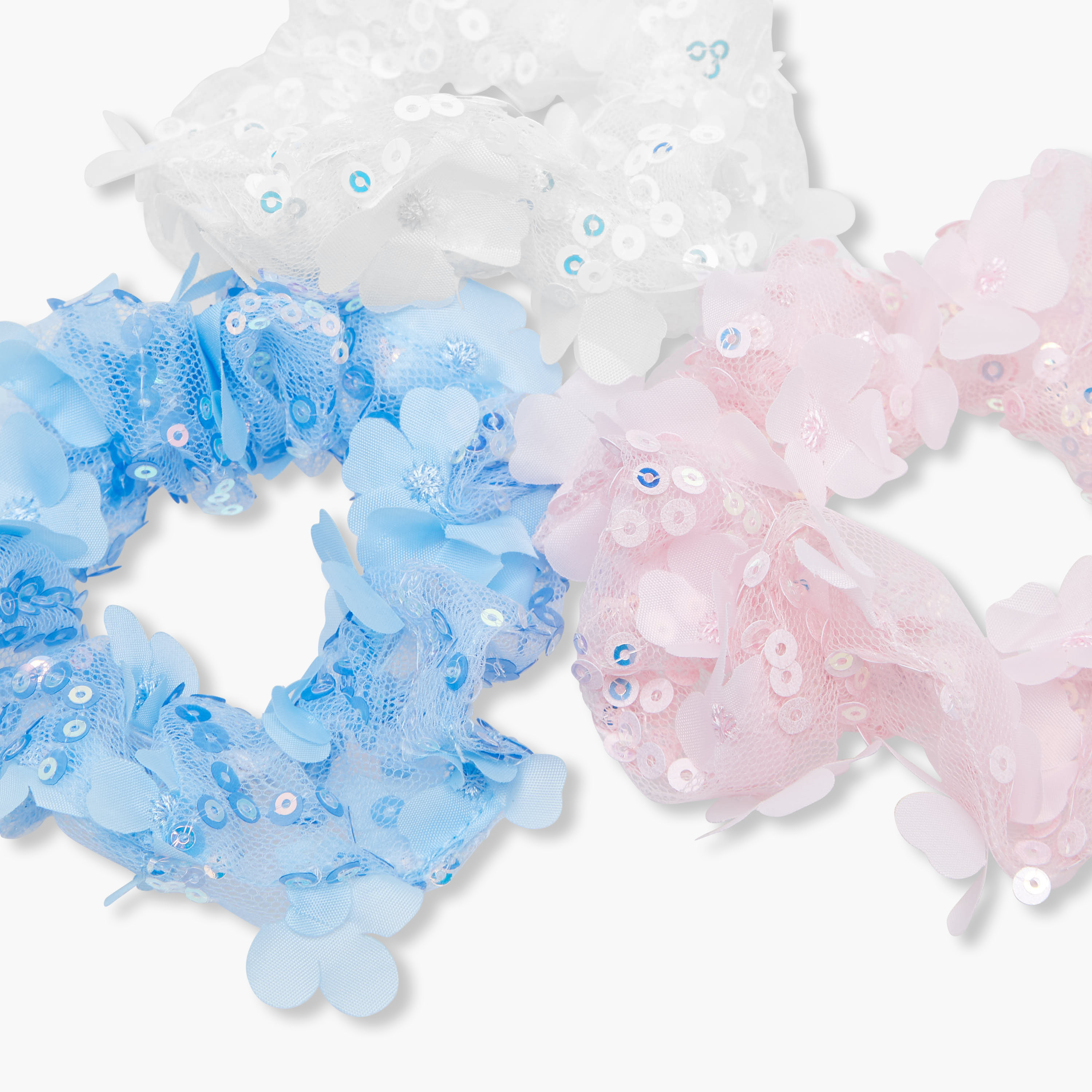 Pack of 3 Charmz Hair Scrunchie with Embellishment-girls-accessories-hairaccessories-image-4