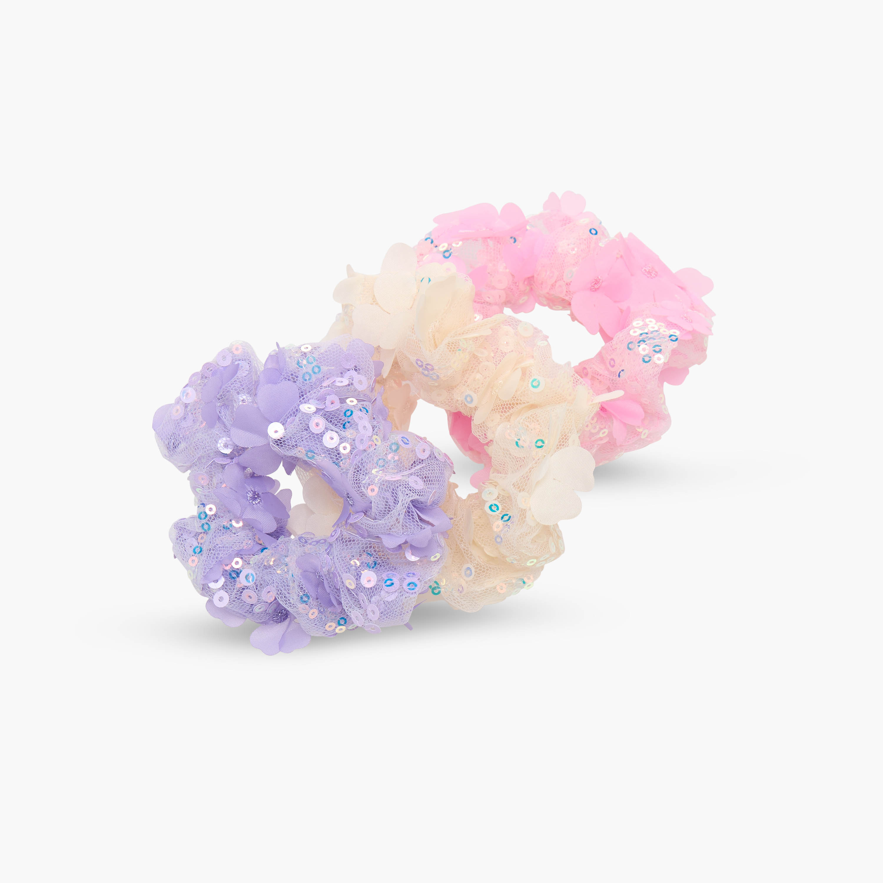 Pack of 3 Charmz Scrunchie with Sequin Detail-girls-accessories-hairaccessories-image-2