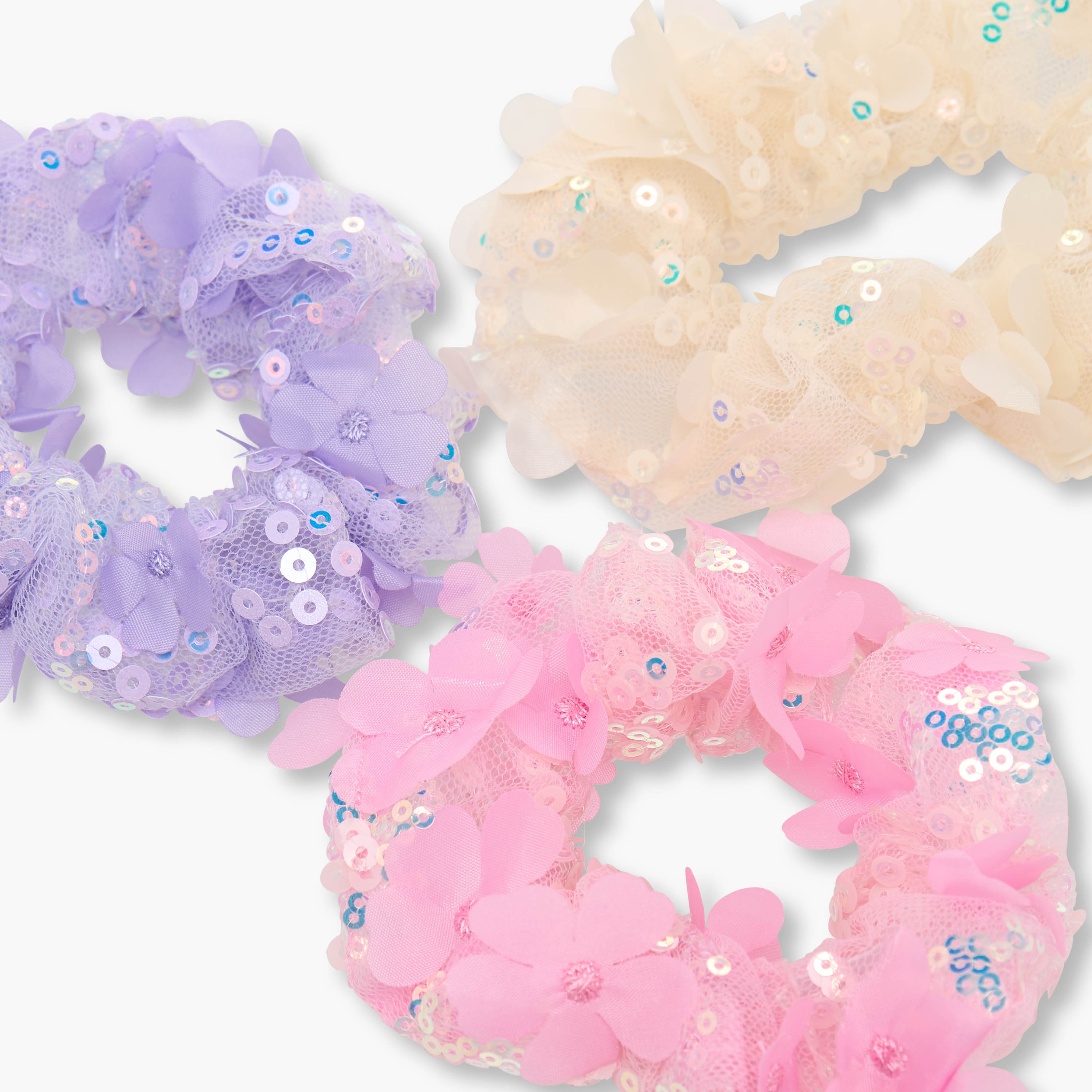Pack of 3 Charmz Scrunchie with Sequin Detail-girls-accessories-hairaccessories-image-4