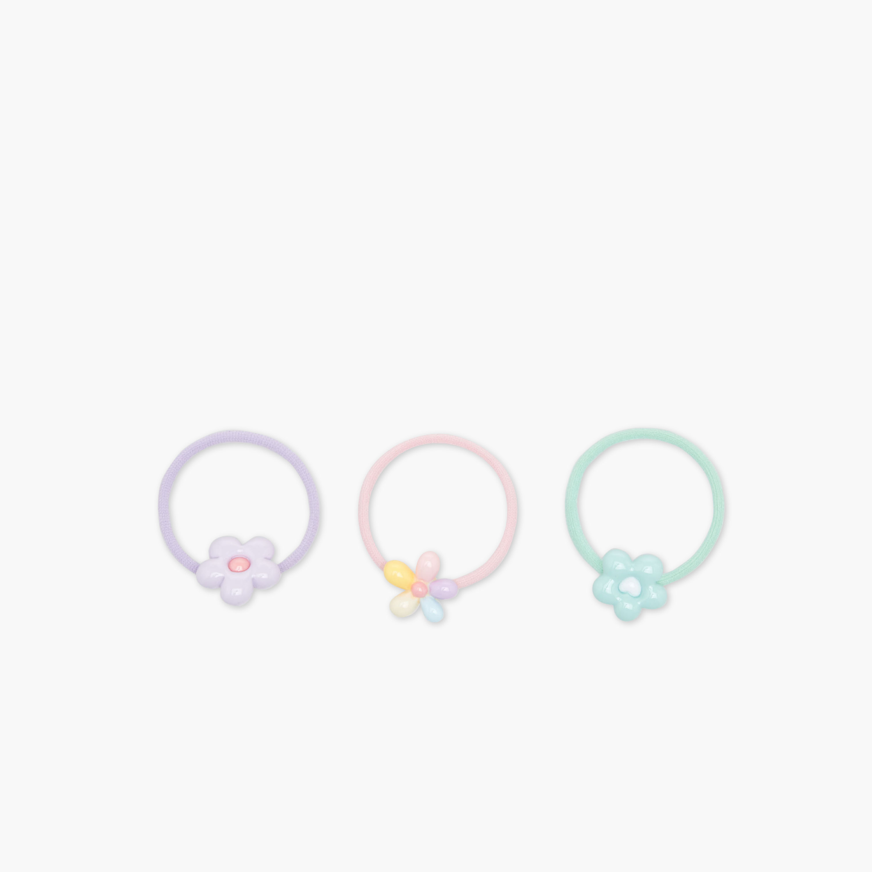 Pack of 3 Charmz Hair Tie with Floral Accent-girls-accessories-hairaccessories-image-2