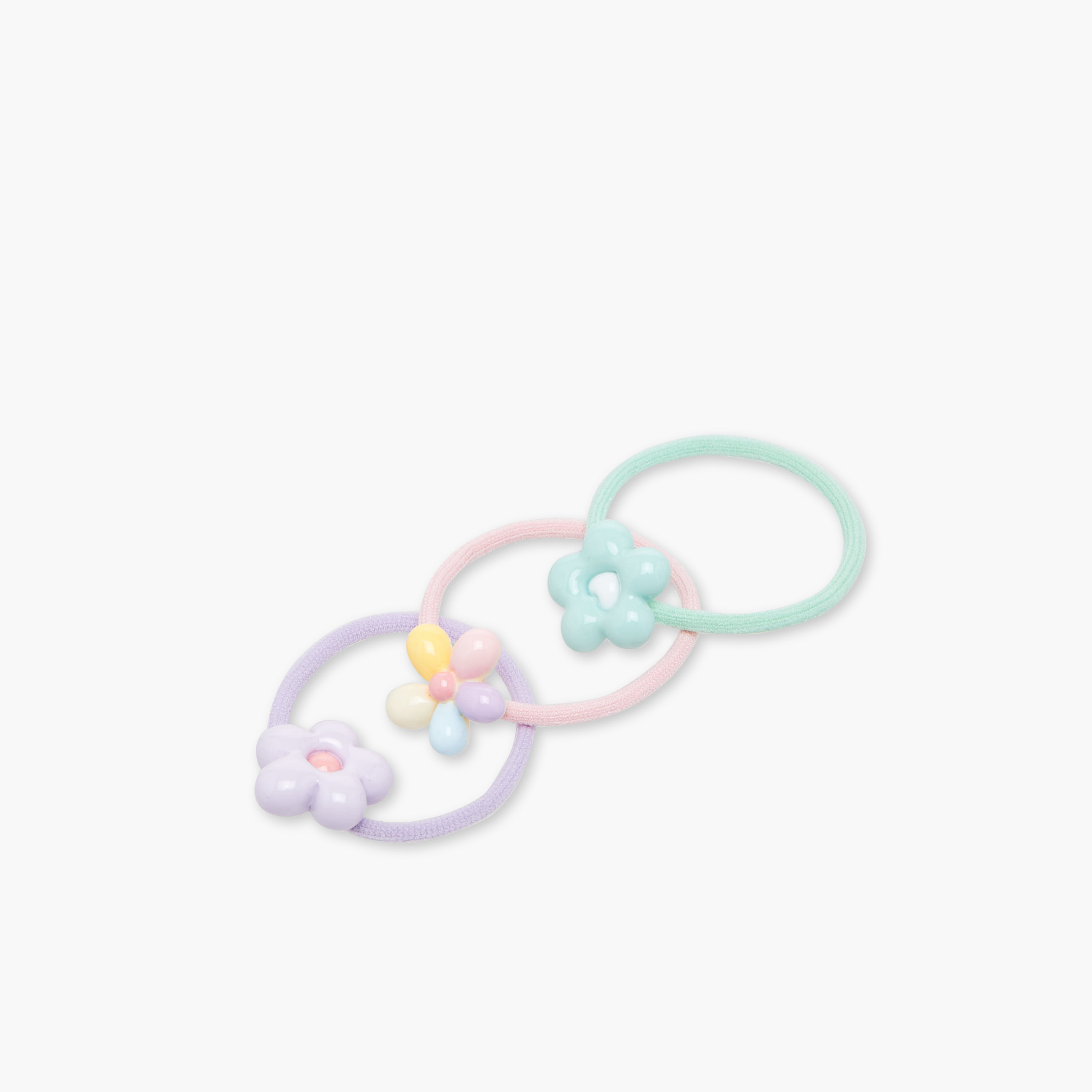 Pack of 3 Charmz Hair Tie with Floral Accent-girls-accessories-hairaccessories-image-3