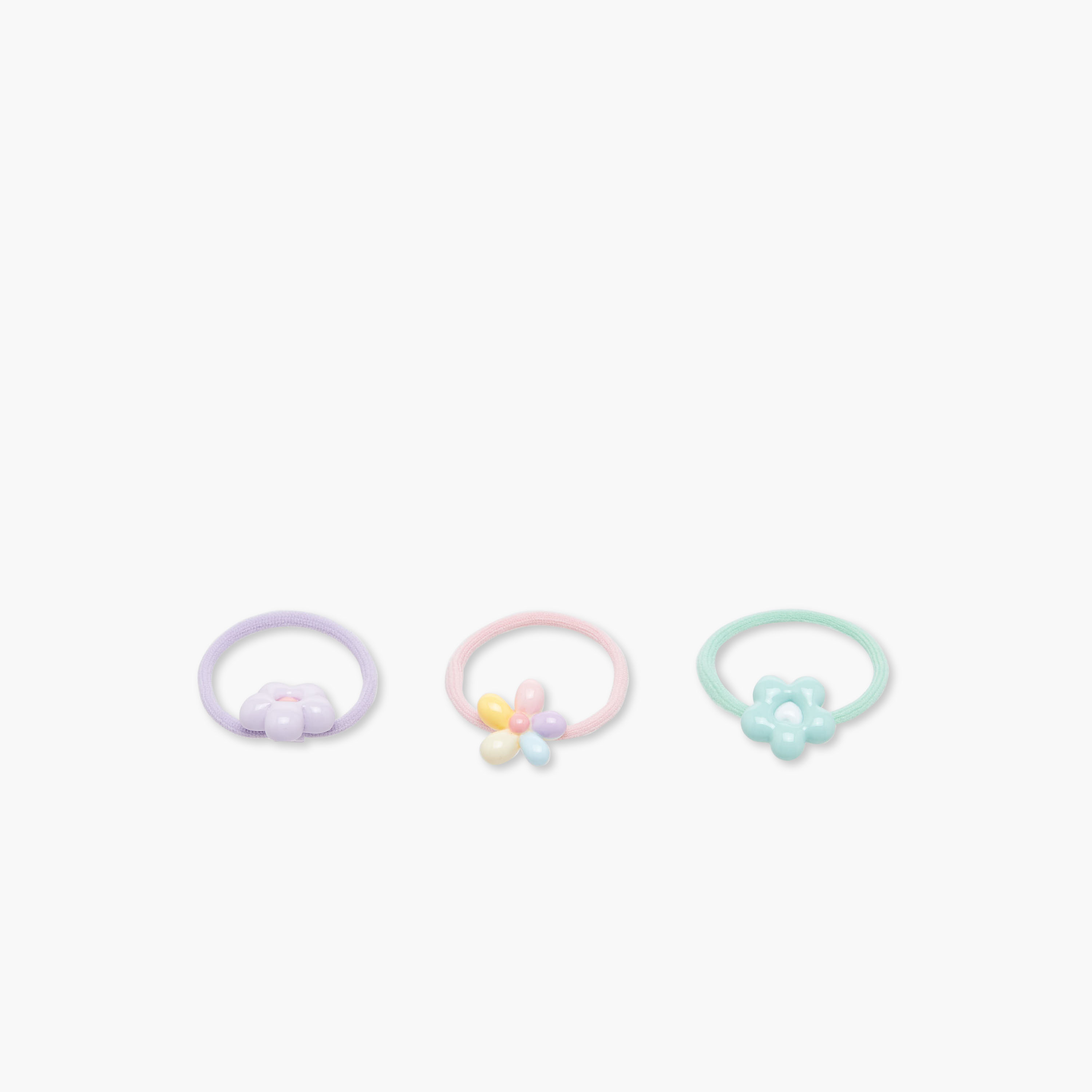 Pack of 3 Charmz Hair Tie with Floral Accent-girls-accessories-hairaccessories-image-4