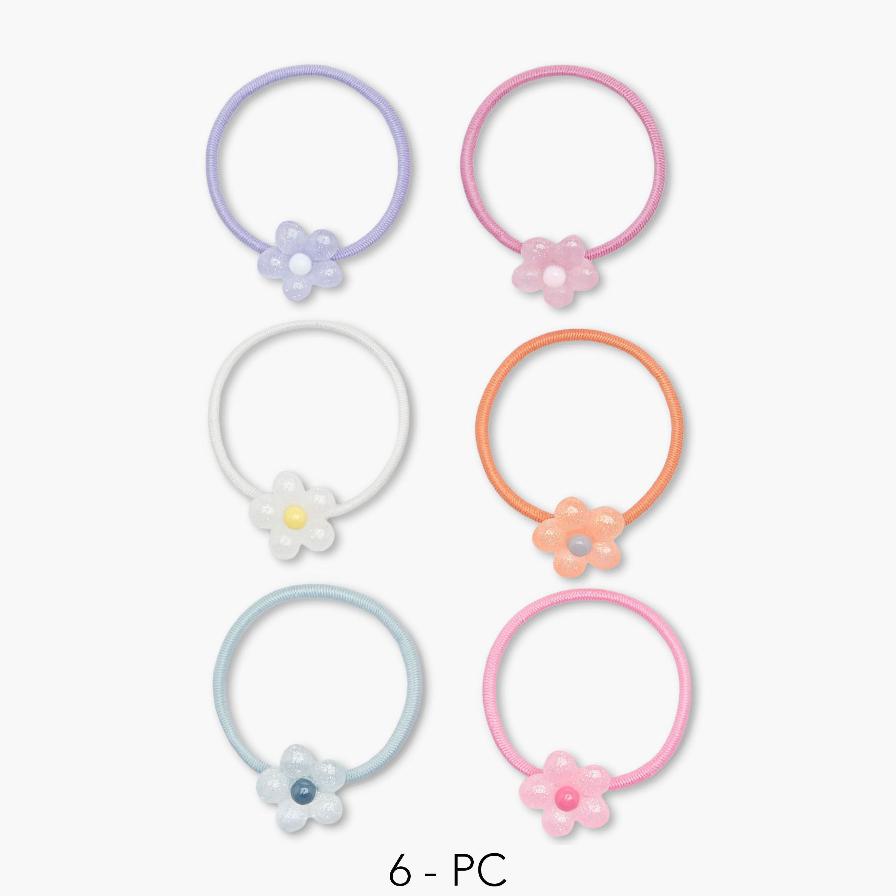 Pack of 6 Charmz Hair Tie with Heart Accent-girls-accessories-hairaccessories-image-1