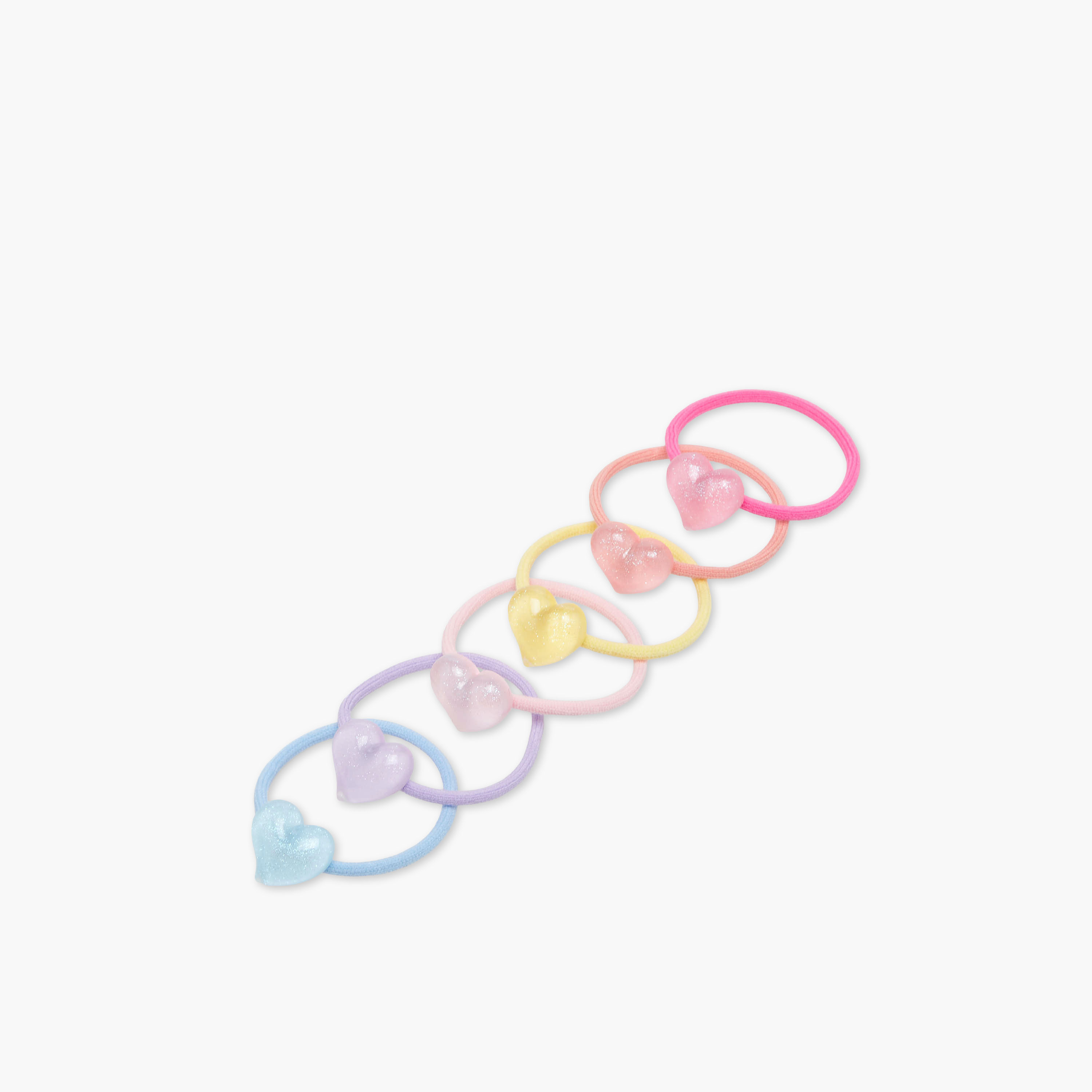 Pack of 6 Charmz Hair Tie with Heart Accent-girls-accessories-hairaccessories-image-2
