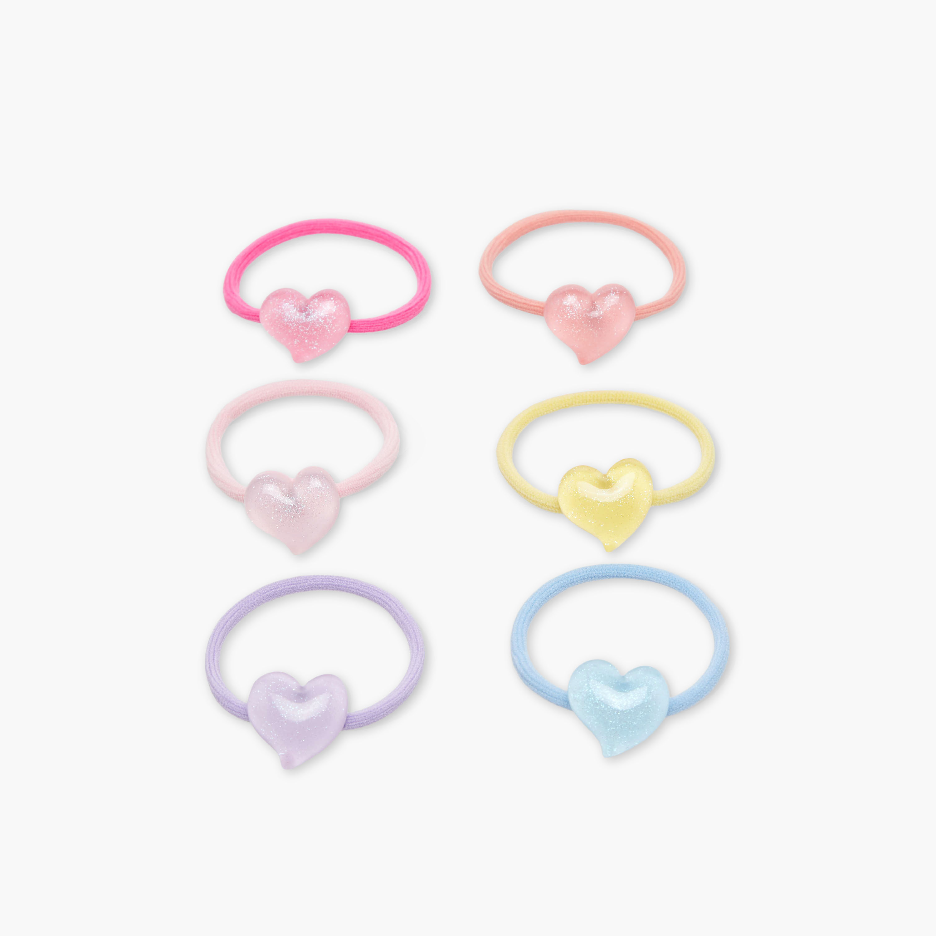 Pack of 6 Charmz Hair Tie with Heart Accent-girls-accessories-hairaccessories-image-3
