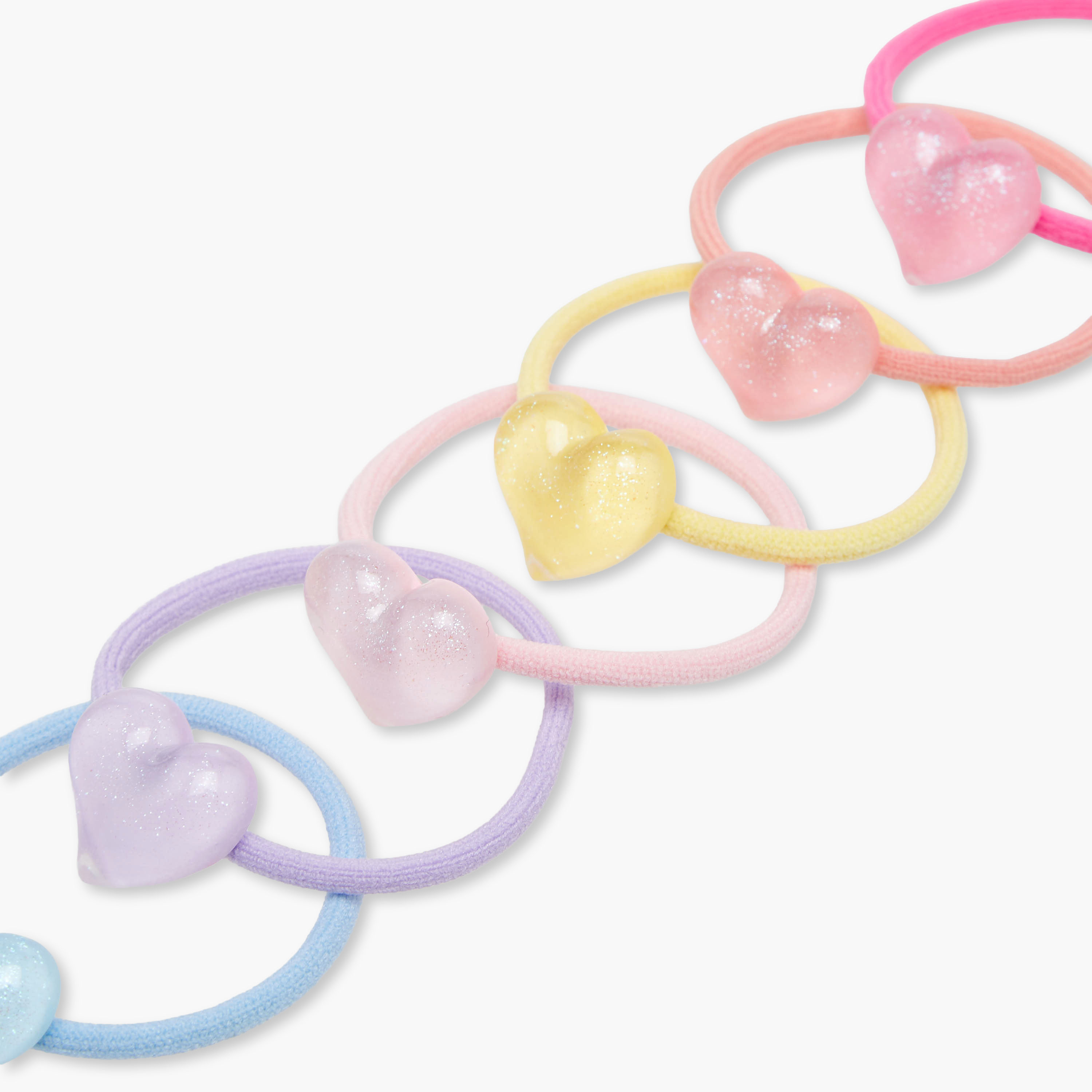 Pack of 6 Charmz Hair Tie with Heart Accent-girls-accessories-hairaccessories-image-4