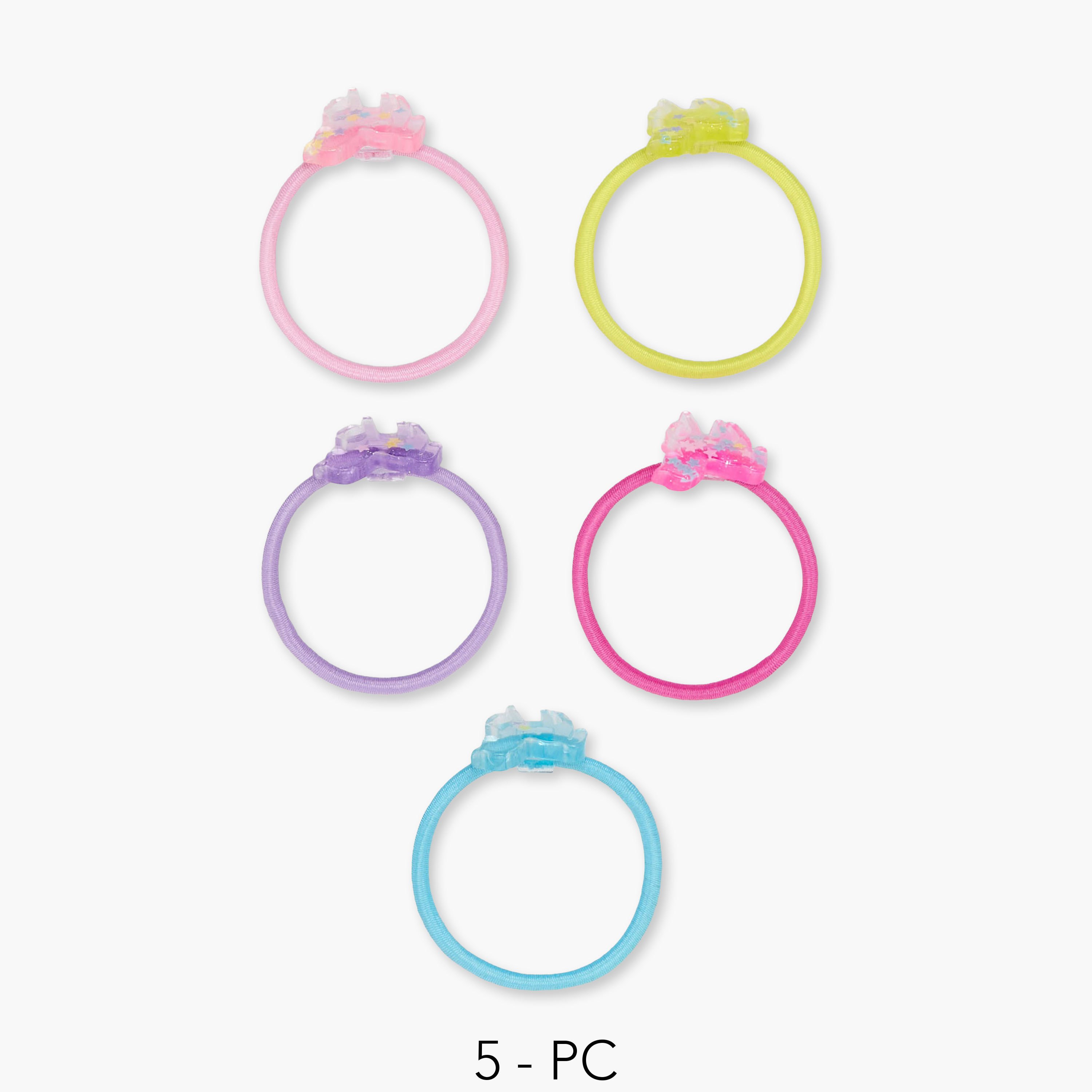 Pack of 5 Charmz Hair Tie with Unicorn Accent-girls-accessories-hairaccessories-image-1
