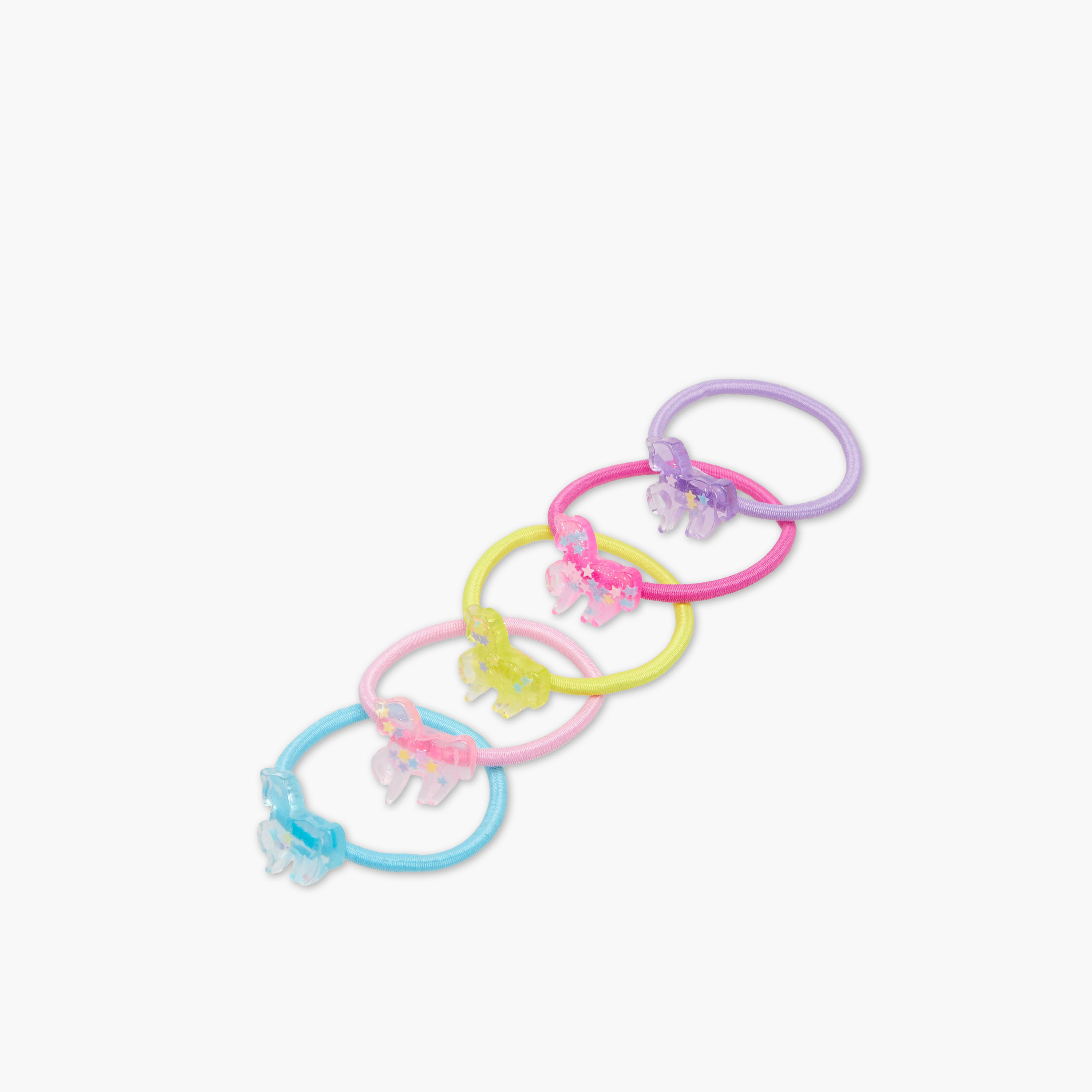 Pack of 5 Charmz Hair Tie with Unicorn Accent-girls-accessories-hairaccessories-image-2