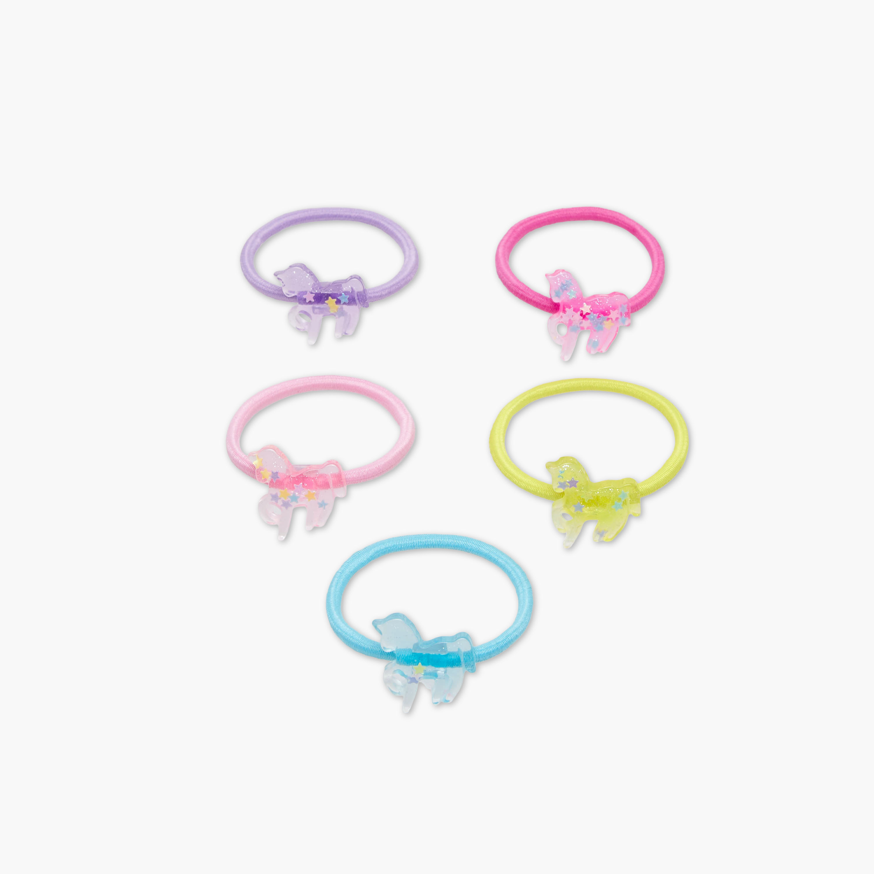 Pack of 5 Charmz Hair Tie with Unicorn Accent-girls-accessories-hairaccessories-image-3
