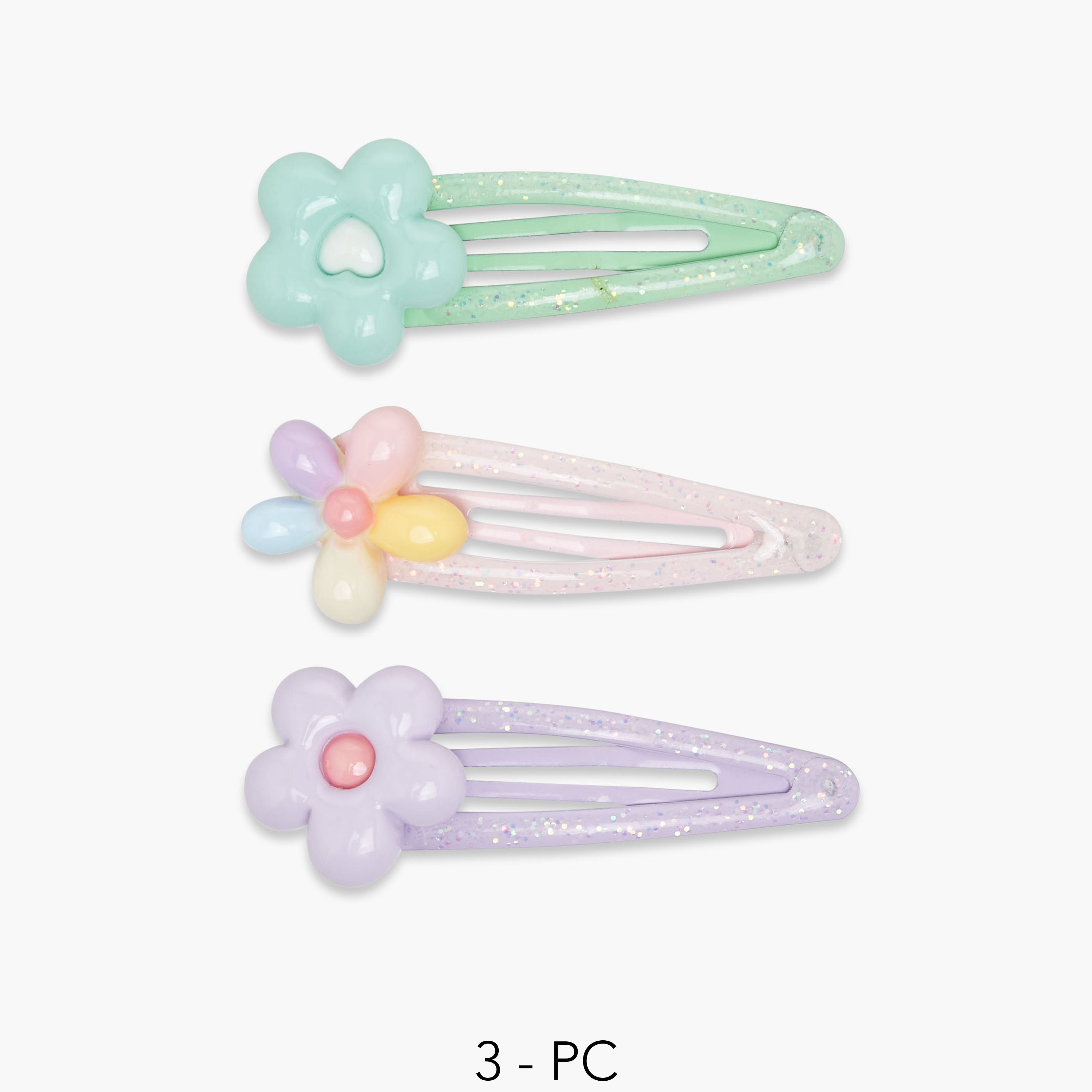 Pack of 3 Charmz Hair Clip with Floral Accent-baby-girls-accessories-hairaccessories-image-1