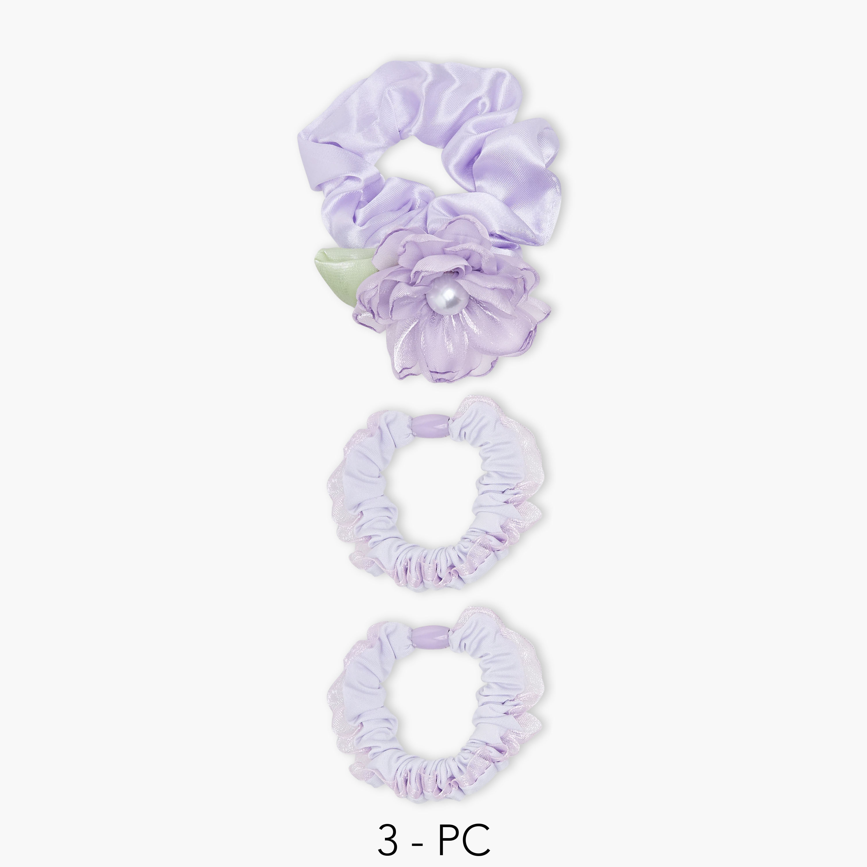 Pack of 3 Charmz Hair Scrunchie with Assorted Design-girls-accessories-hairaccessories-image-1