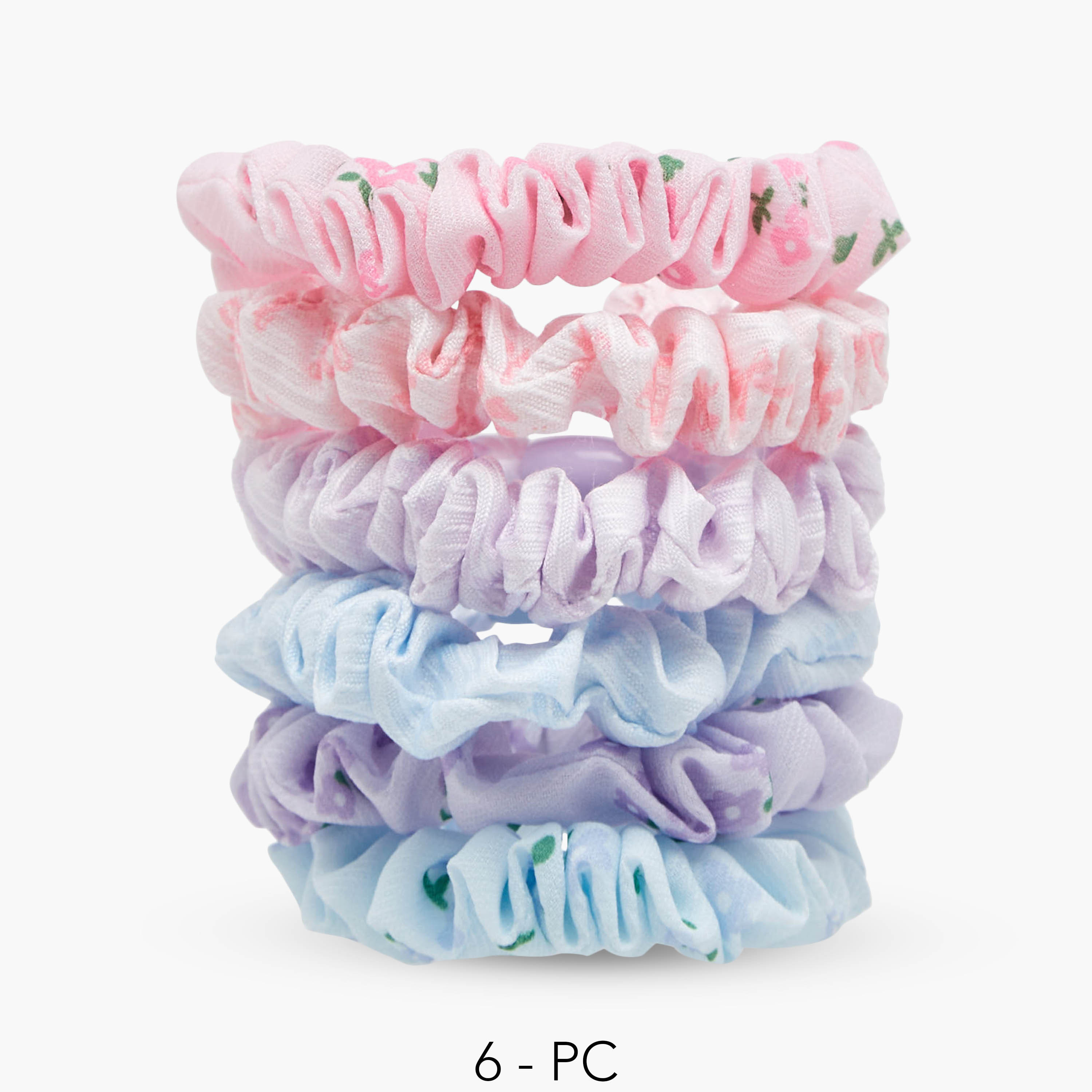 Pack of 6 Charmz Hair Scrunchie with Bead Accent-girls-accessories-hairaccessories-image-1
