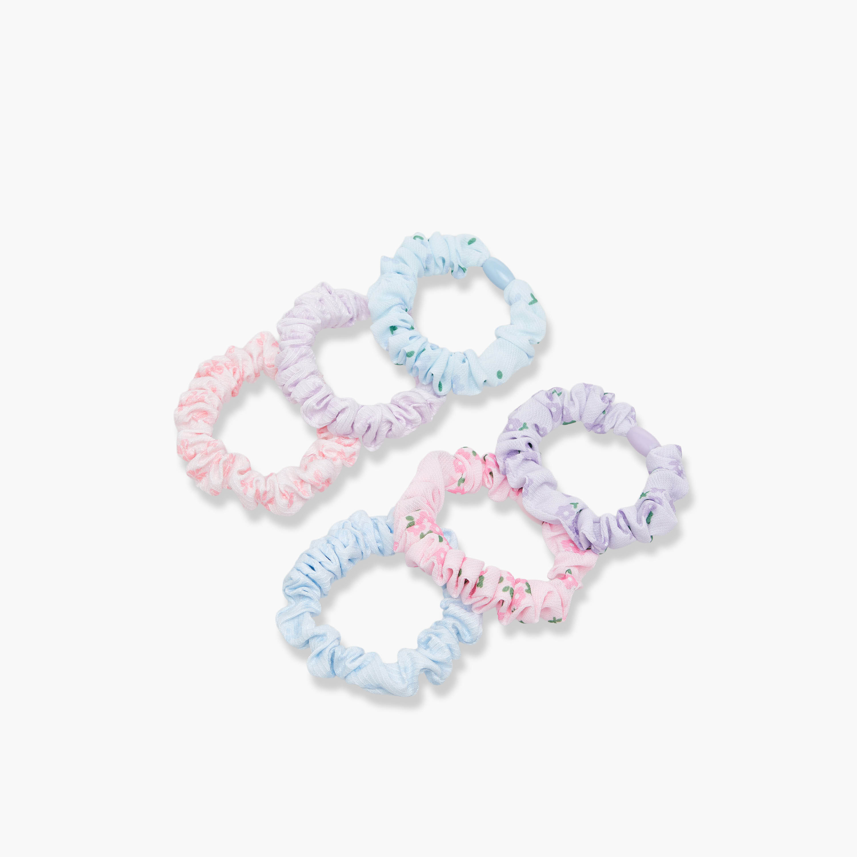 Pack of 6 Charmz Hair Scrunchie with Bead Accent-girls-accessories-hairaccessories-image-2