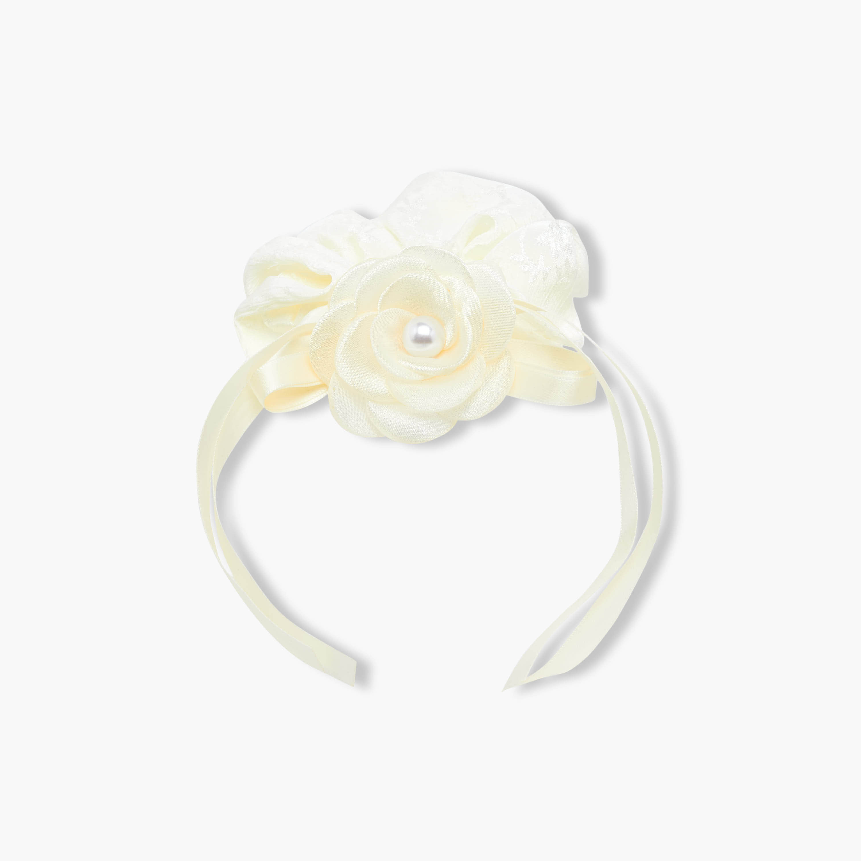 Charmz Hair Scrunchie with Floral Pearl Detail-girls-accessories-hairaccessories-image-1