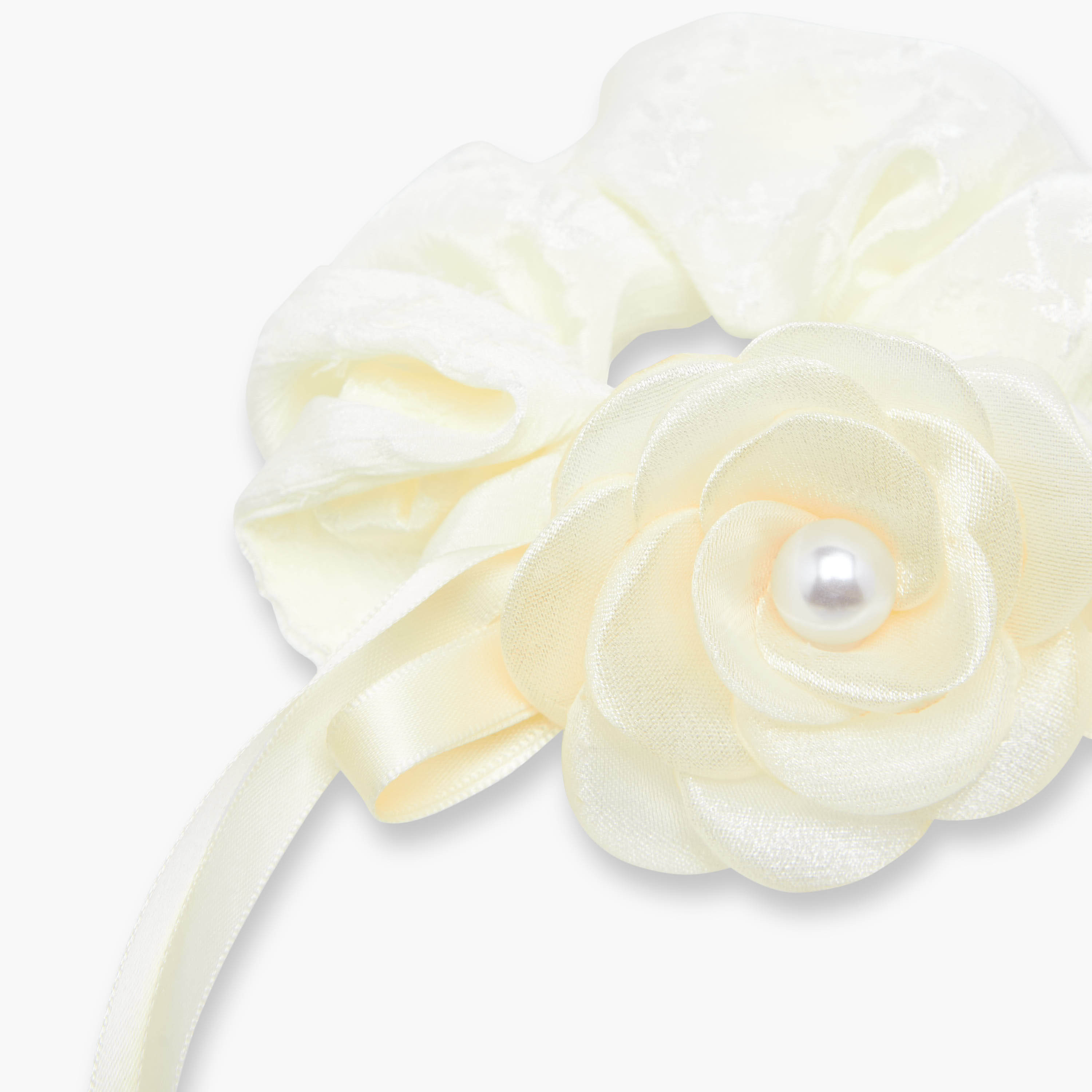 Charmz Hair Scrunchie with Floral Pearl Detail-girls-accessories-hairaccessories-image-4