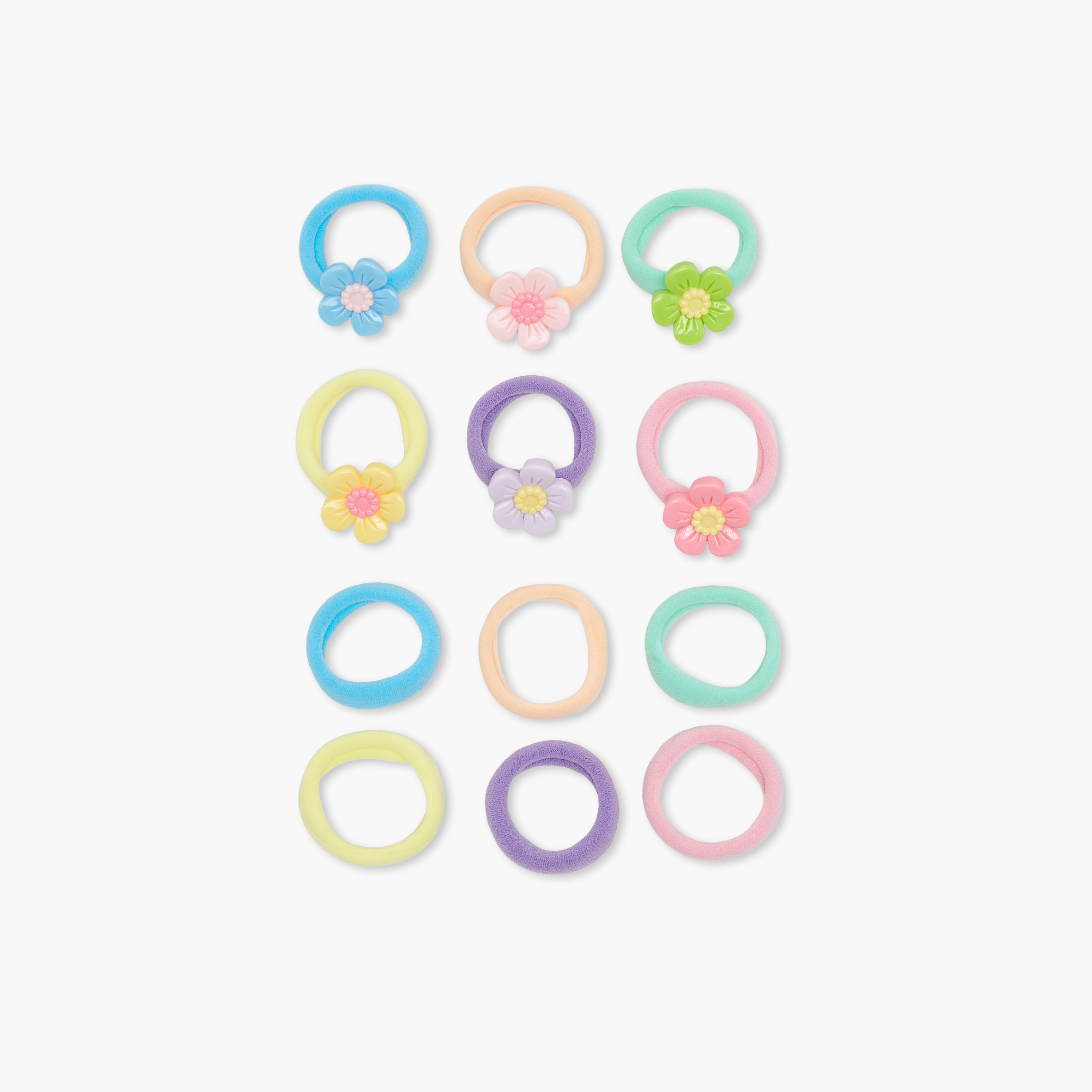 طقم من 12 ربطات شعر بزينة زهور من تشارمز-baby-girls-accessories-hairaccessories-image-2