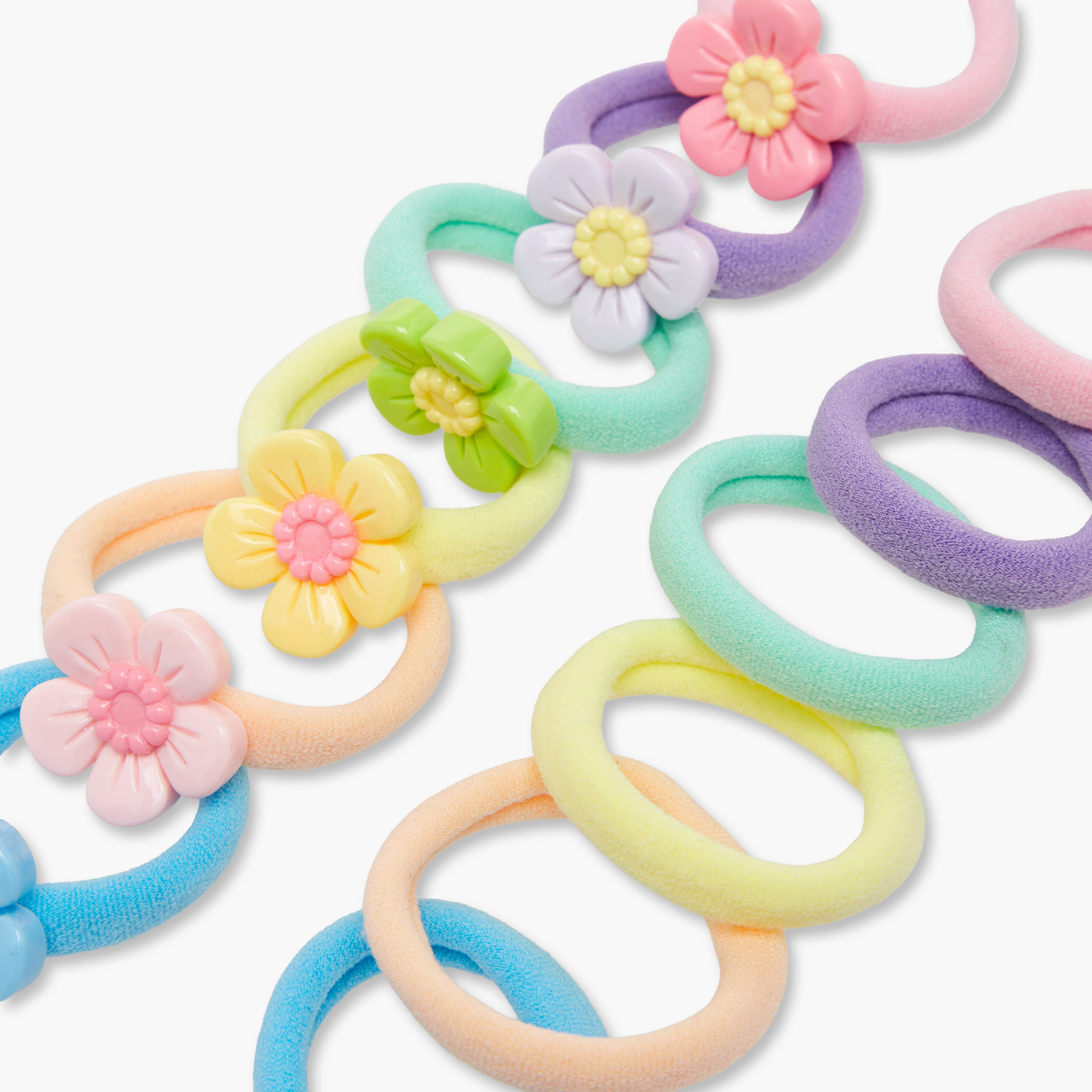 Pack of 12 Charmz Hair Tie with Floral Accent-girls-accessories-hairaccessories-image-4