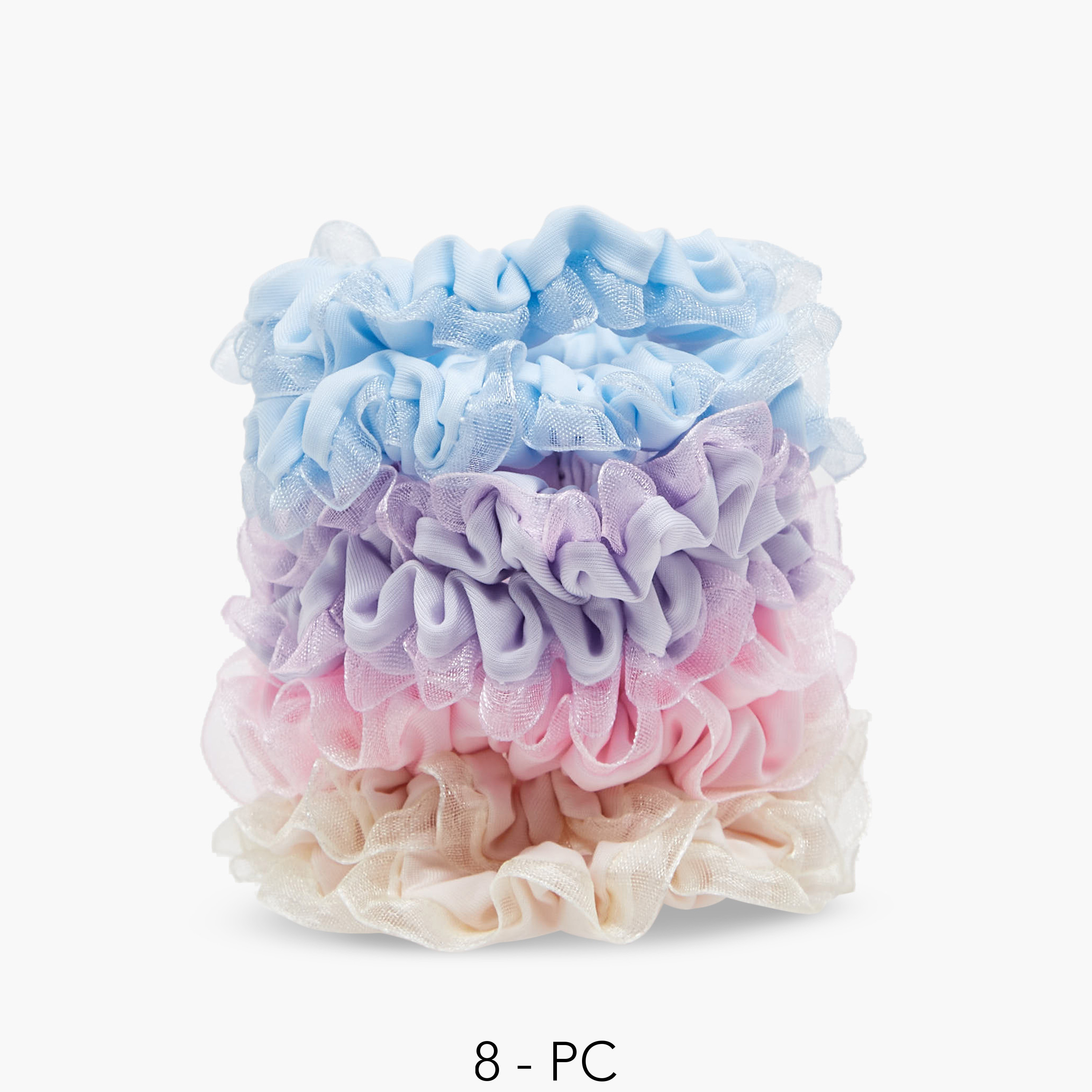 Pack of 8 Charmz Hair Scrunchie with Bead Accent-girls-accessories-hairaccessories-image-1