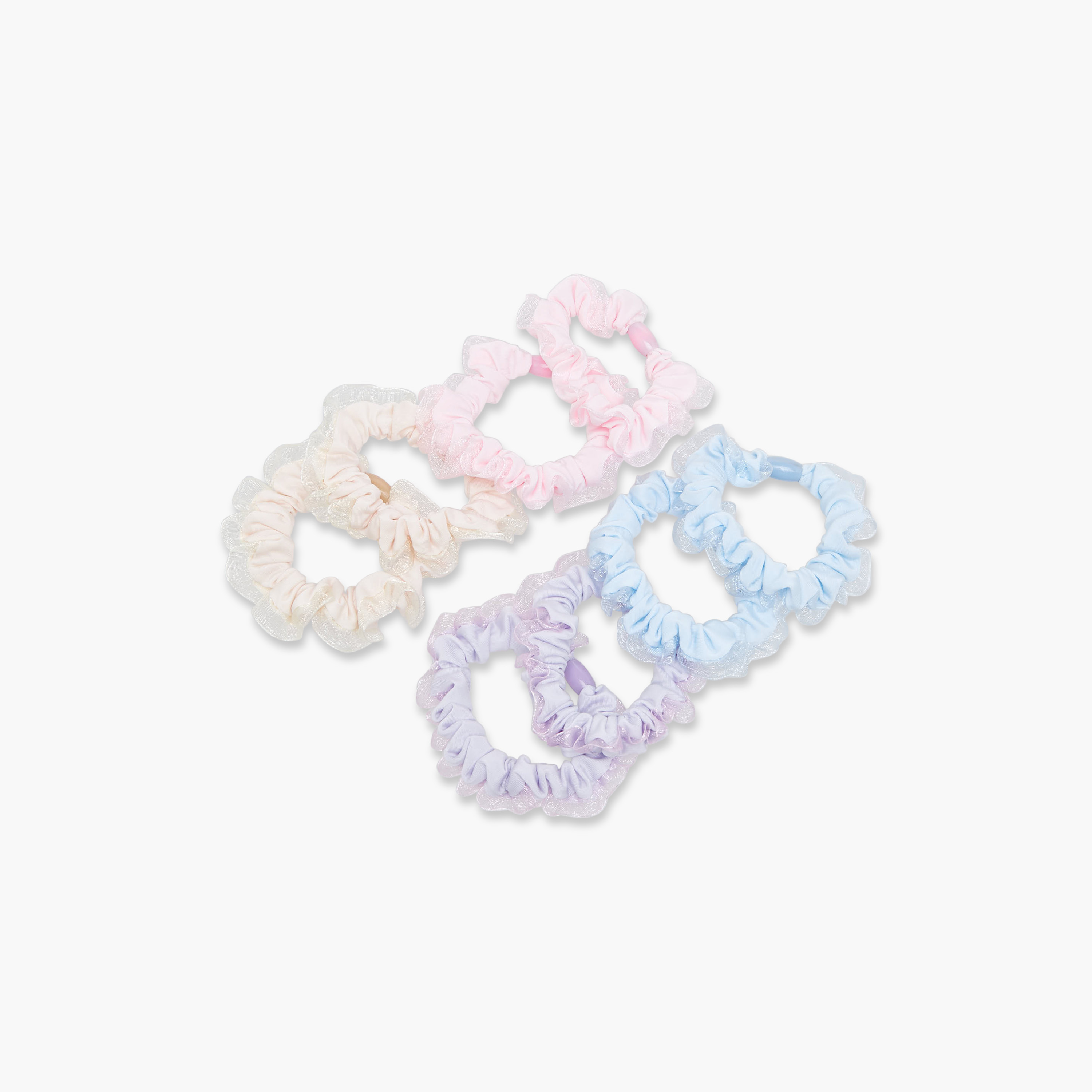 Pack of 8 Charmz Hair Scrunchie with Bead Accent-girls-accessories-hairaccessories-image-2