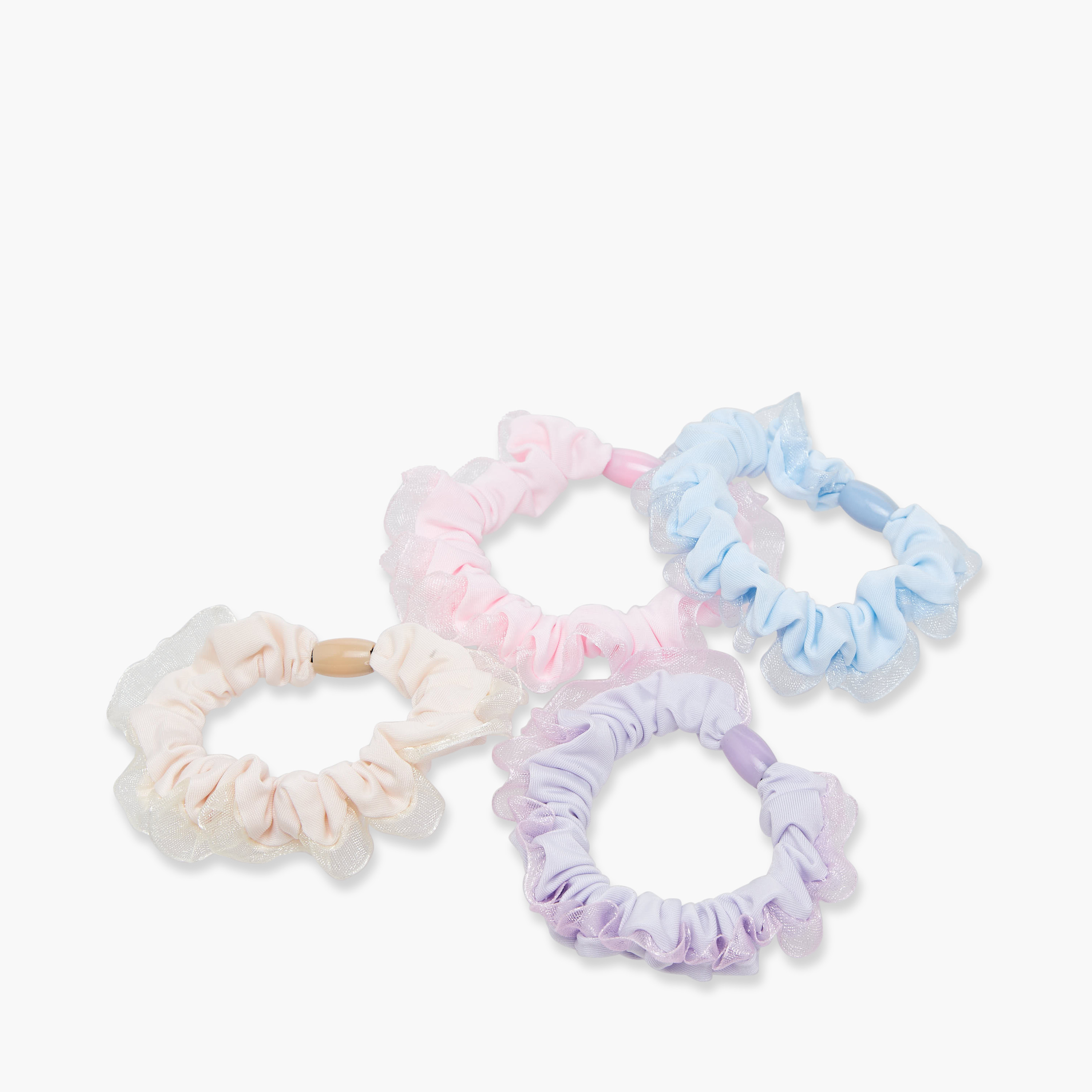 Pack of 8 Charmz Hair Scrunchie with Bead Accent-girls-accessories-hairaccessories-image-4