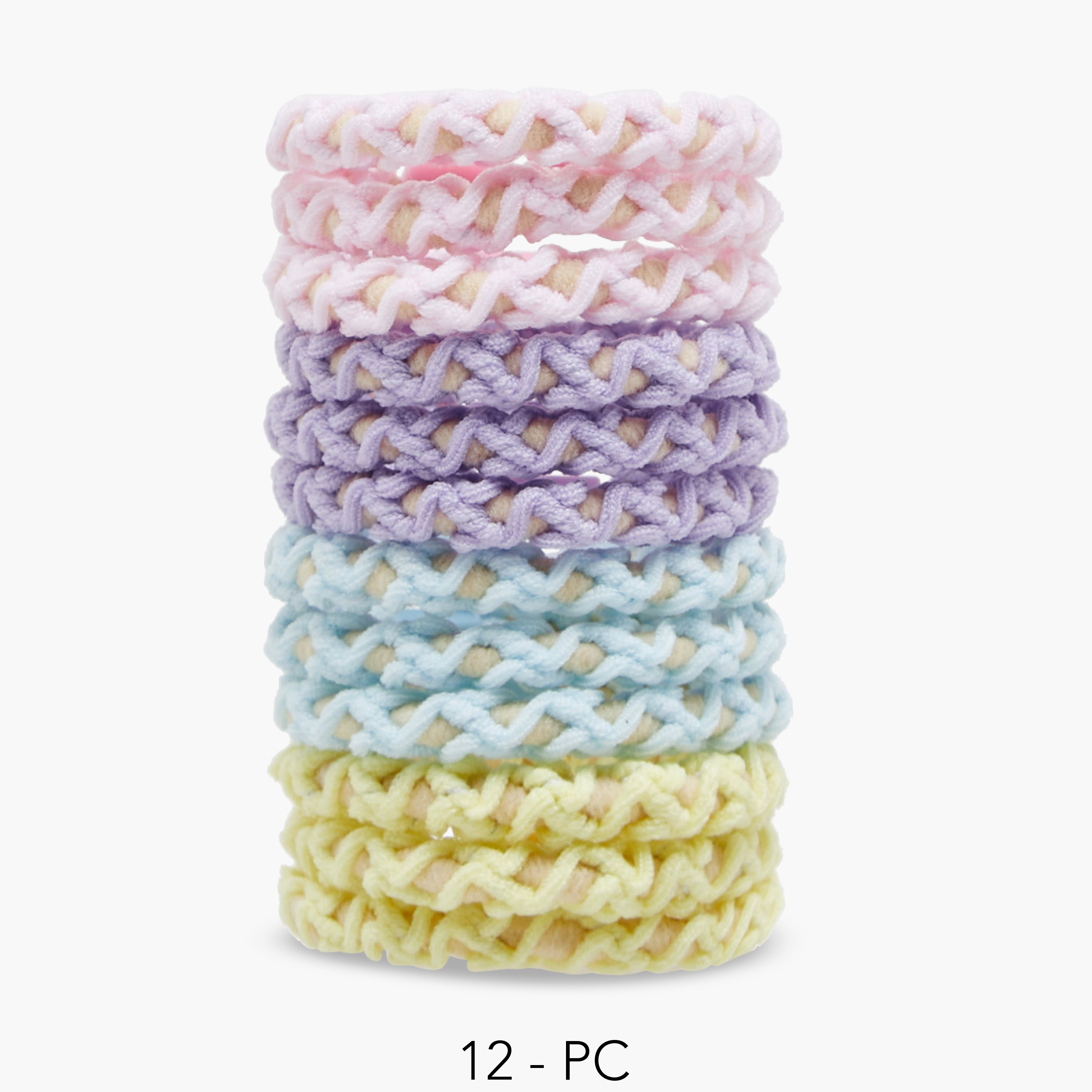 Pack of 12 Charmz Hair Scrunchie with Bead Accent-girls-accessories-hairaccessories-image-1