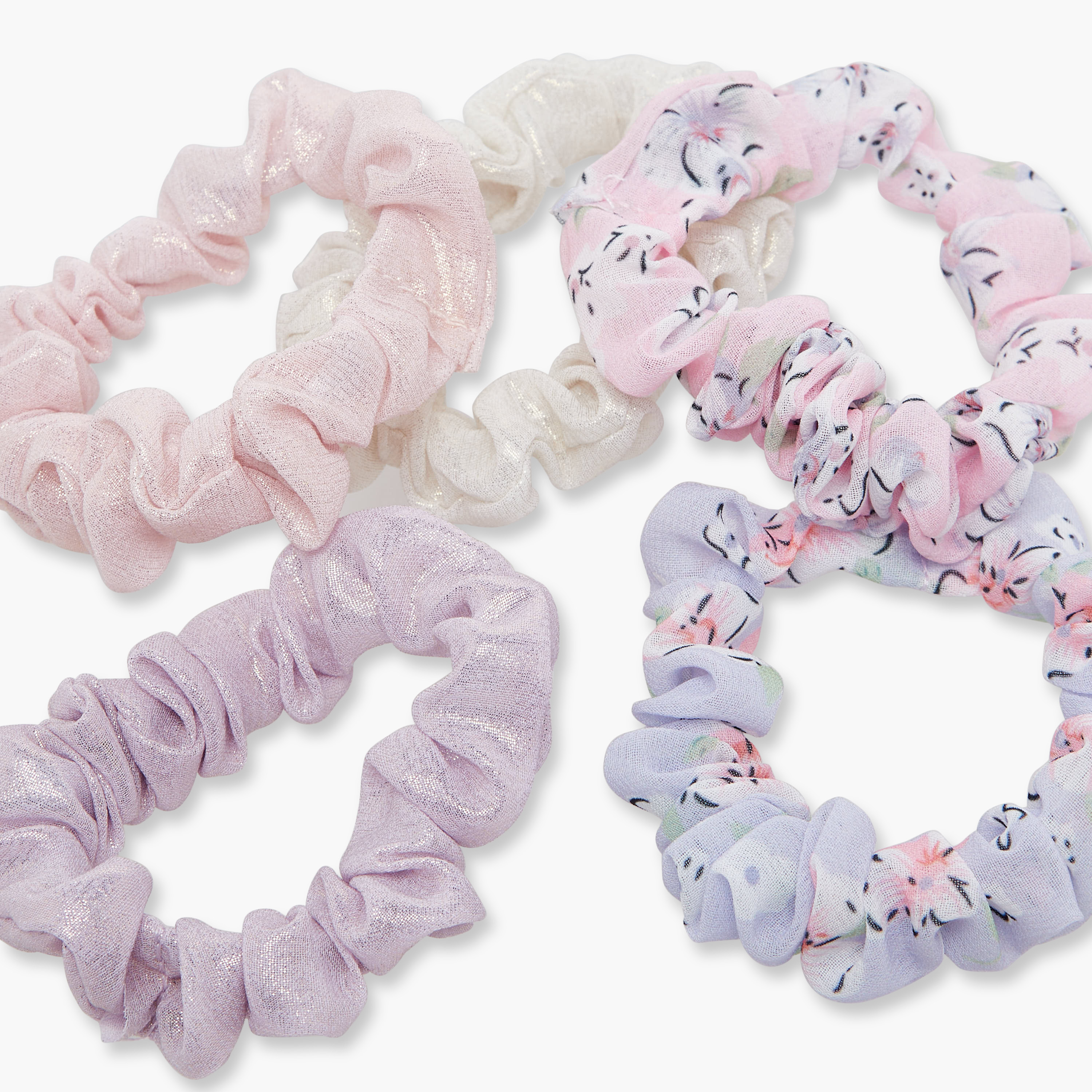 Pack of 5 Charmz Hair Scrunchie with Assorted Design-girls-accessories-hairaccessories-image-4