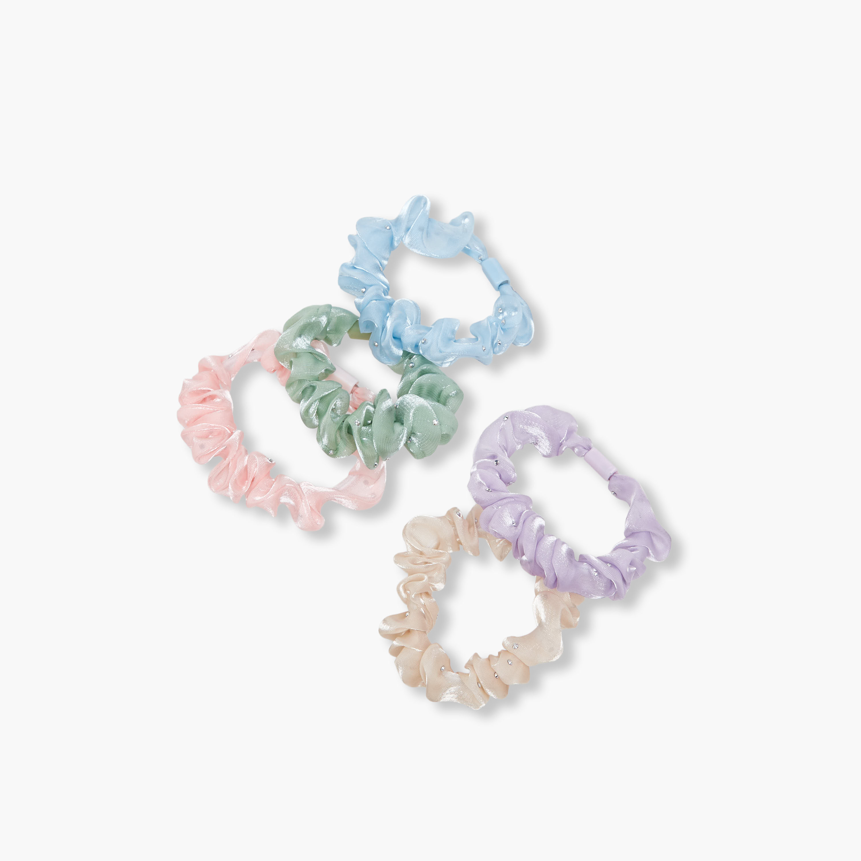 Pack of 5 Charmz Hair Scrunchie with Bead Accent-girls-accessories-hairaccessories-image-2
