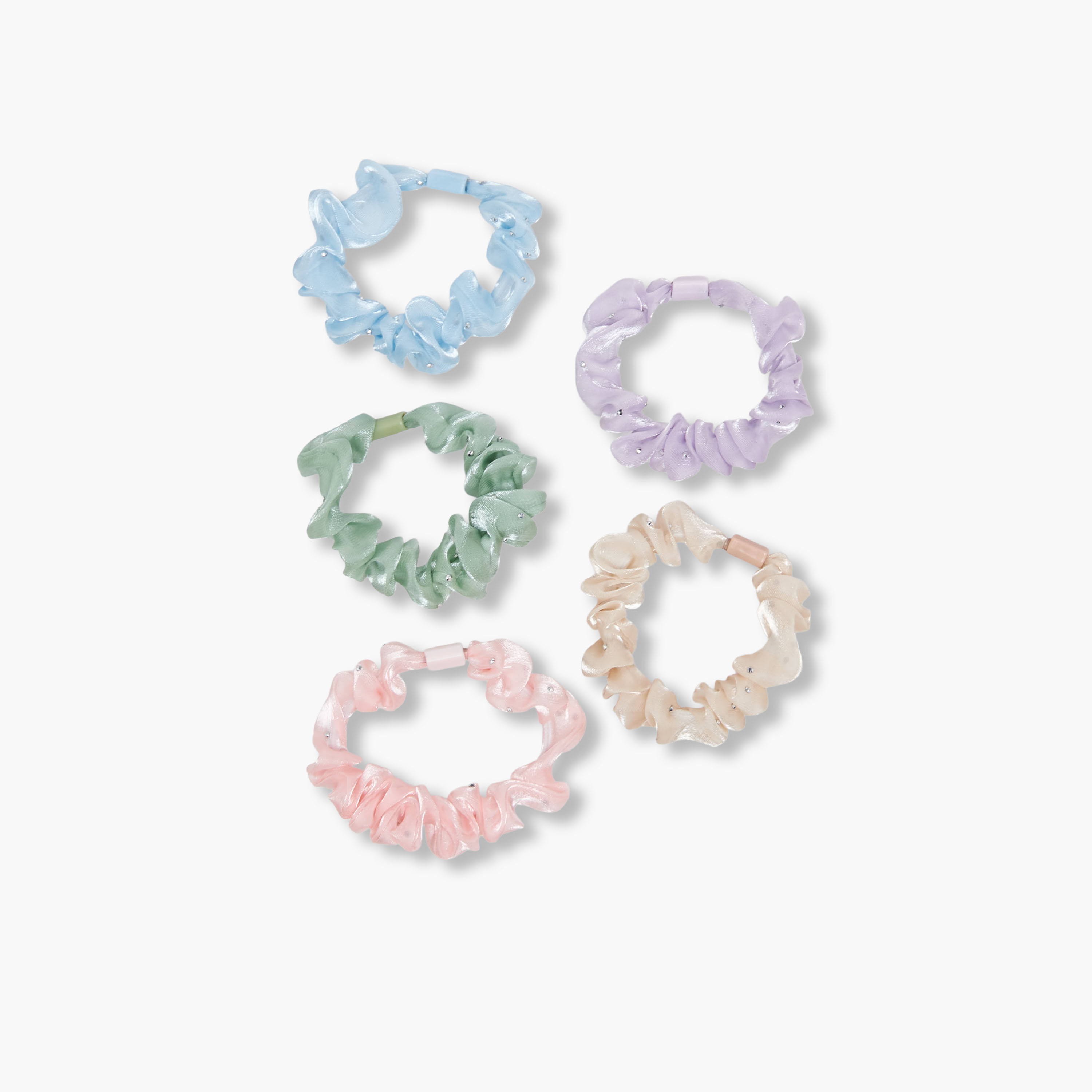 Pack of 5 Charmz Hair Scrunchie with Bead Accent-girls-accessories-hairaccessories-image-3
