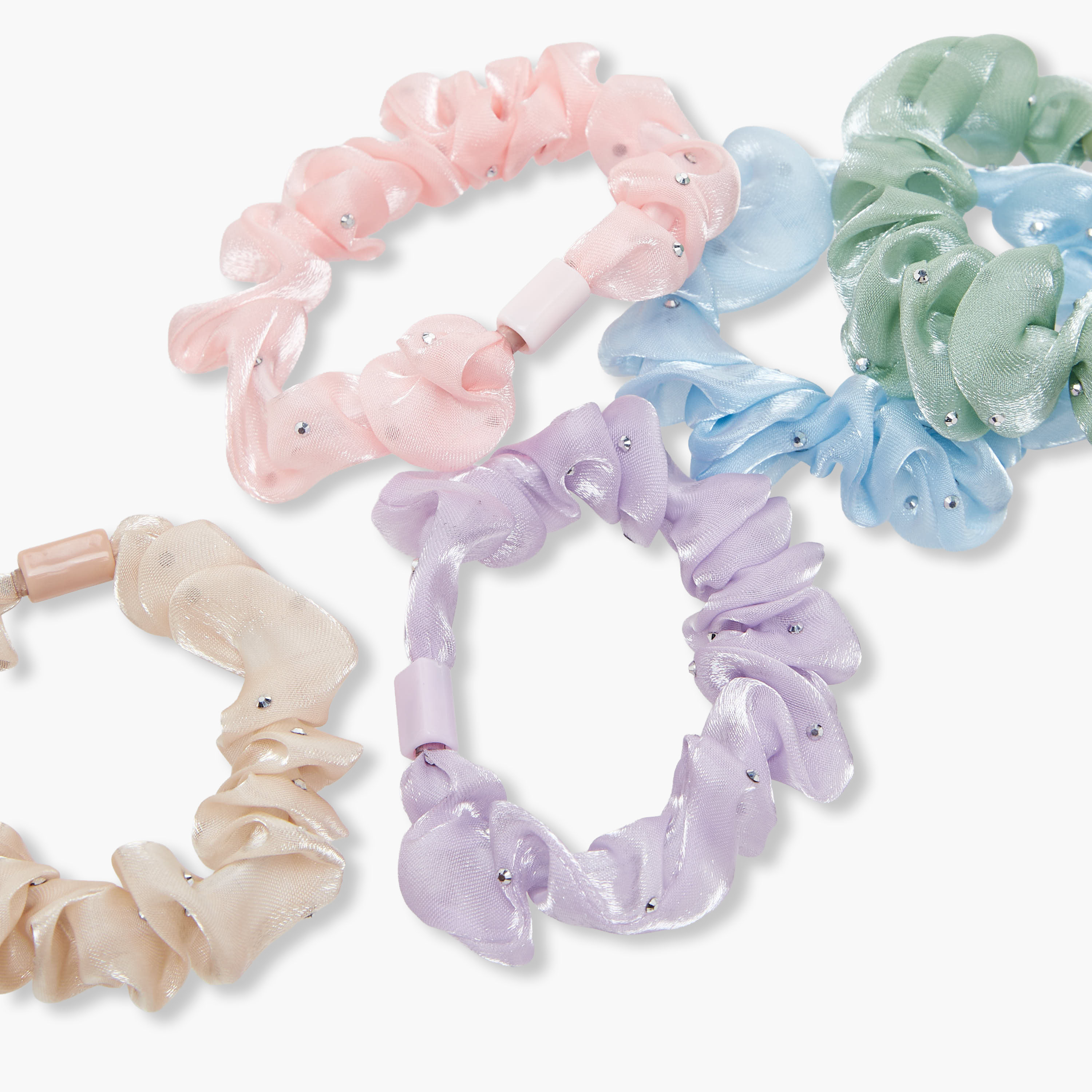 Pack of 5 Charmz Hair Scrunchie with Bead Accent-girls-accessories-hairaccessories-image-4
