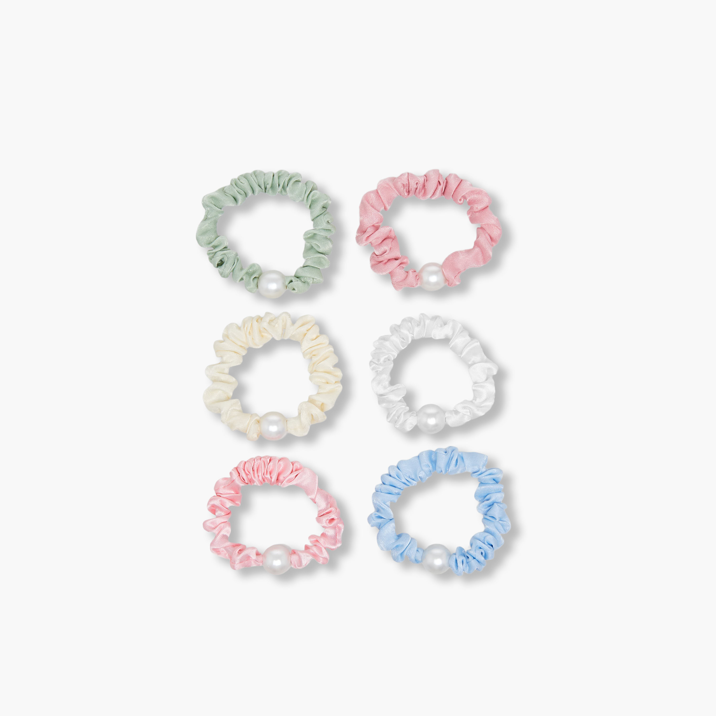 Pack of 6 Charmz Hair Scrunchie with Pearl Embellishment-girls-accessories-hairaccessories-image-3