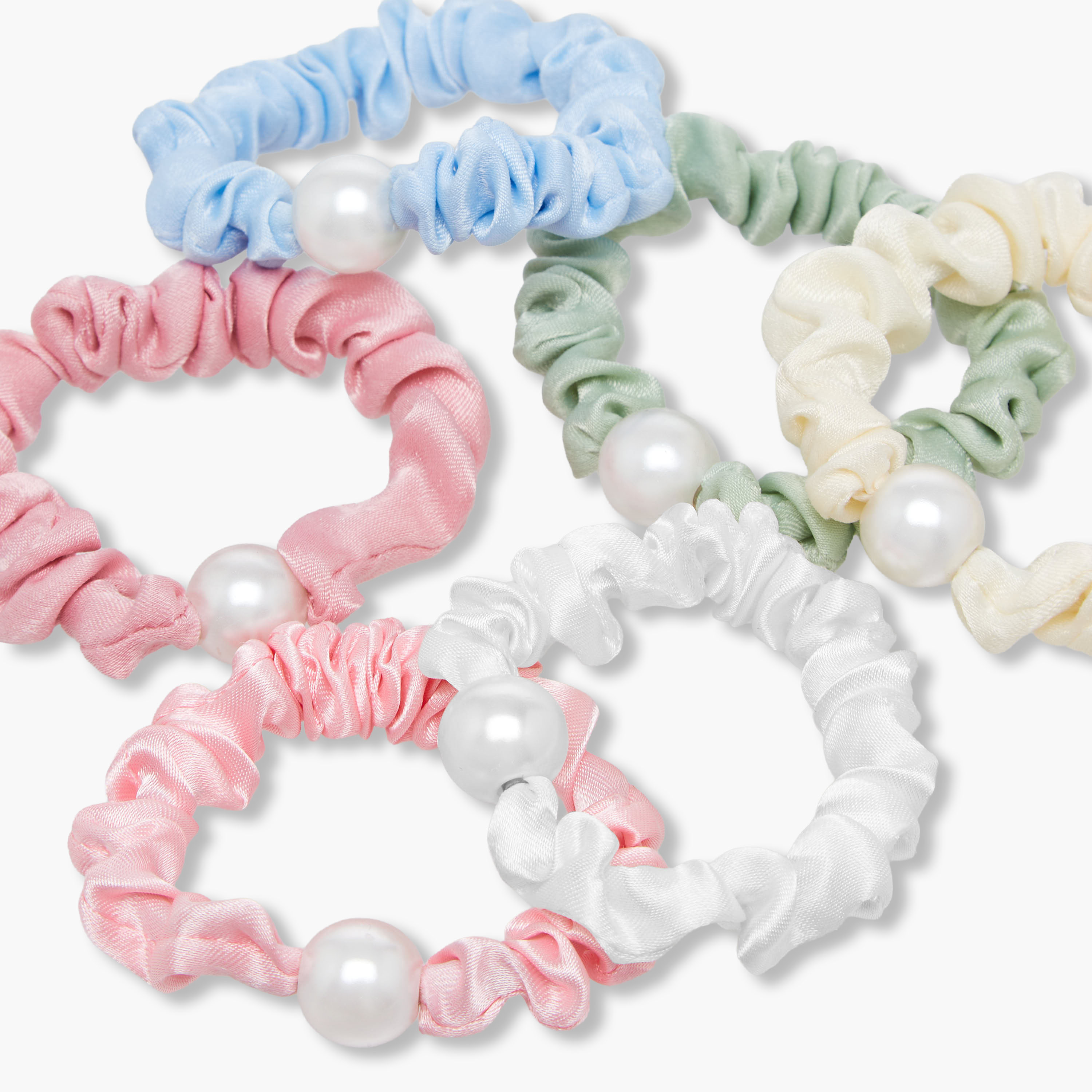 Pack of 6 Charmz Hair Scrunchie with Pearl Embellishment-girls-accessories-hairaccessories-image-4