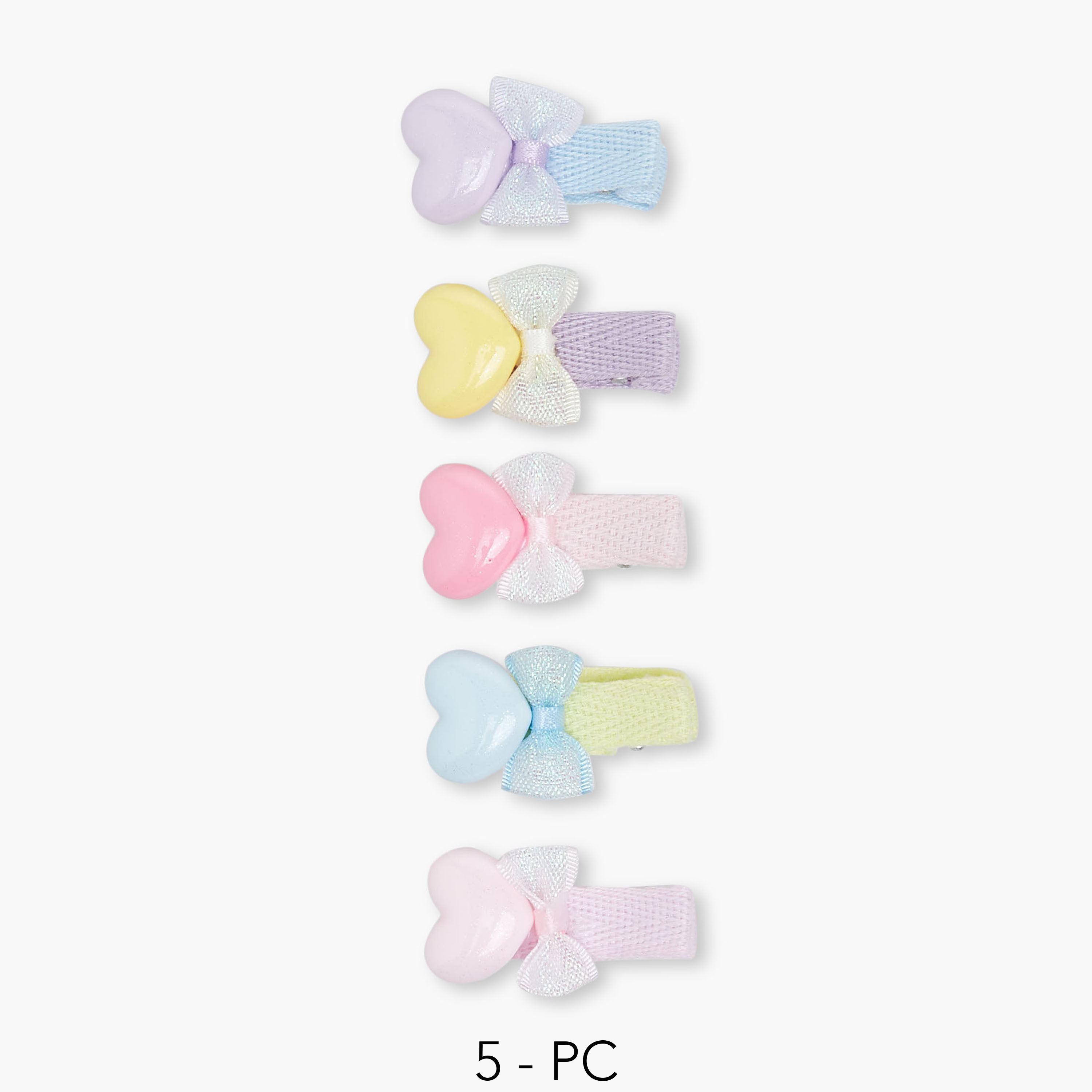 Pack of 5 Charmz Hair Clip with Heart Accent-girls-accessories-hairaccessories-image-1