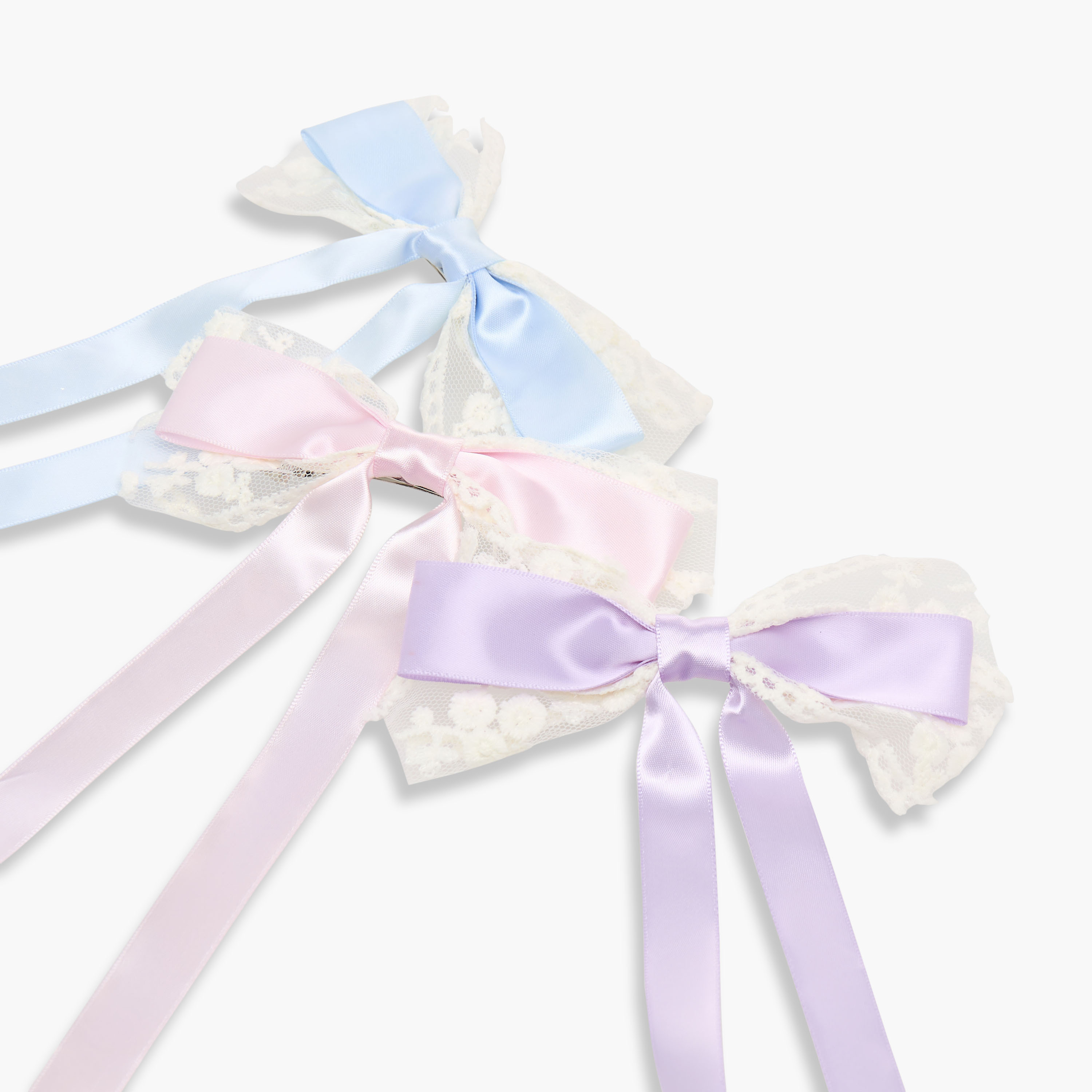Pack of 3 Charmz Hair Clip with Lace Detail-girls-accessories-hairaccessories-image-11