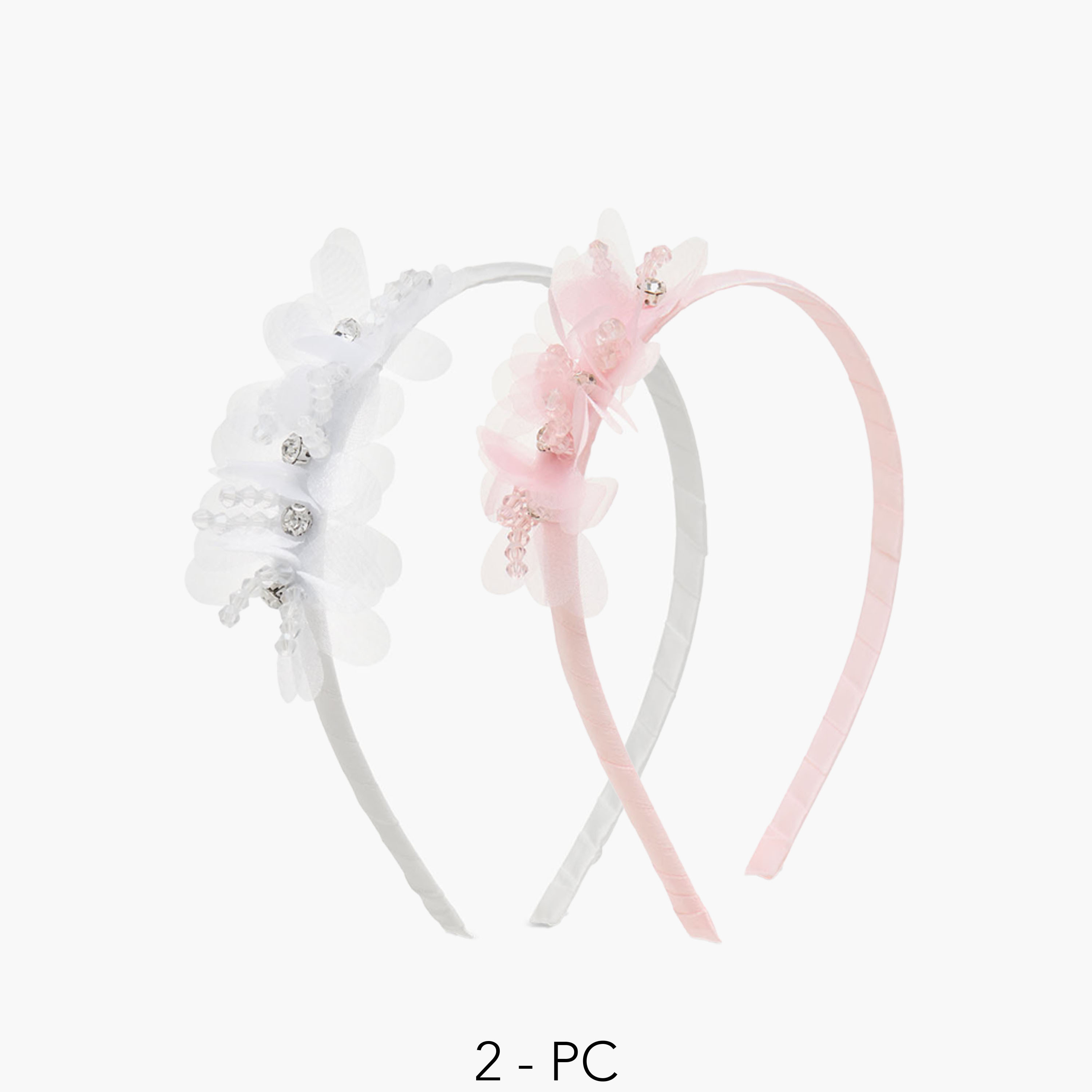 ربطات شعر مزينة بزهور وأحجار من تشارمز – طقم من قطعتين-girls-accessories-hairaccessories-image-1