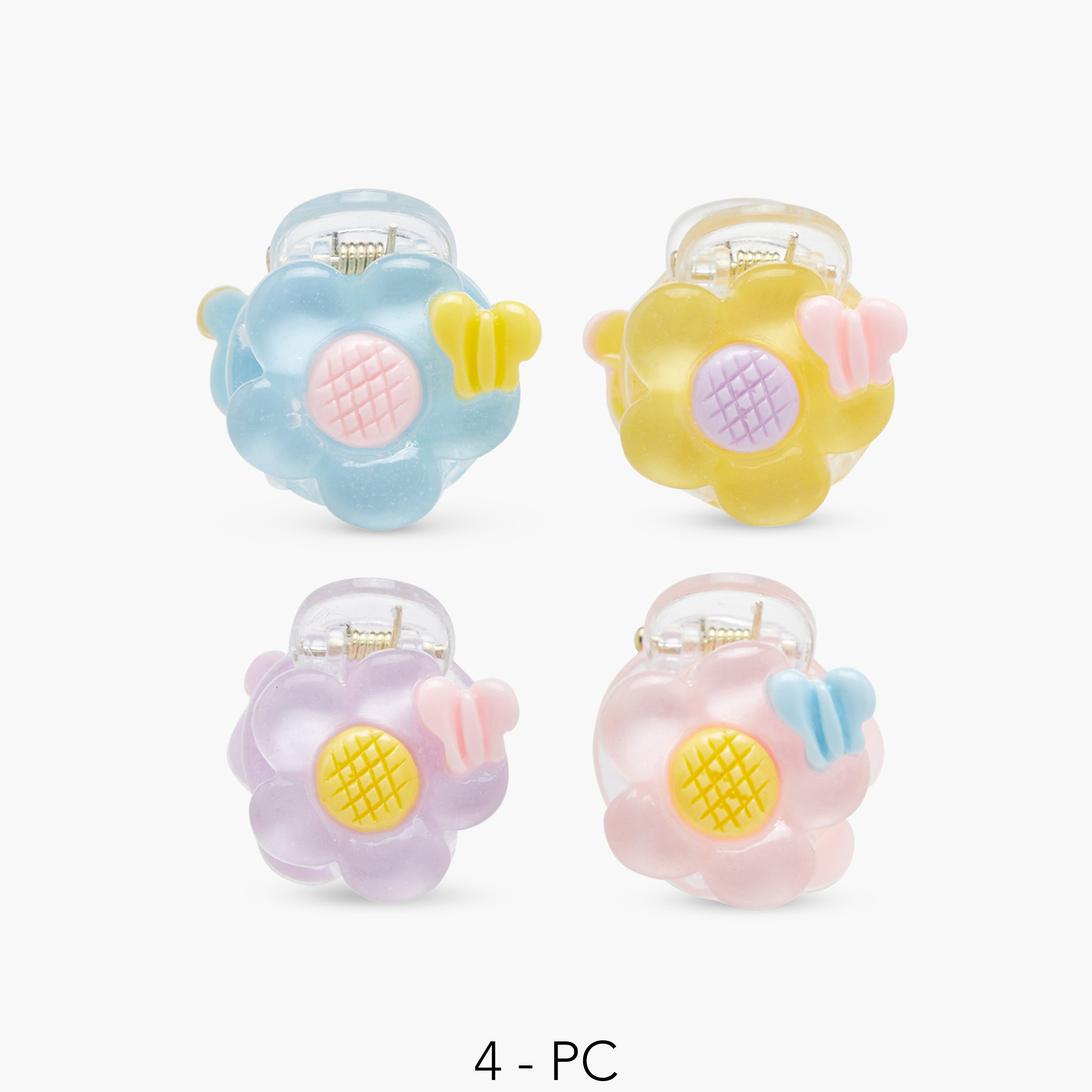 Pack of 4 Charmz Hair Clamp with Floral Design-baby-girls-accessories-hairaccessories-image-1