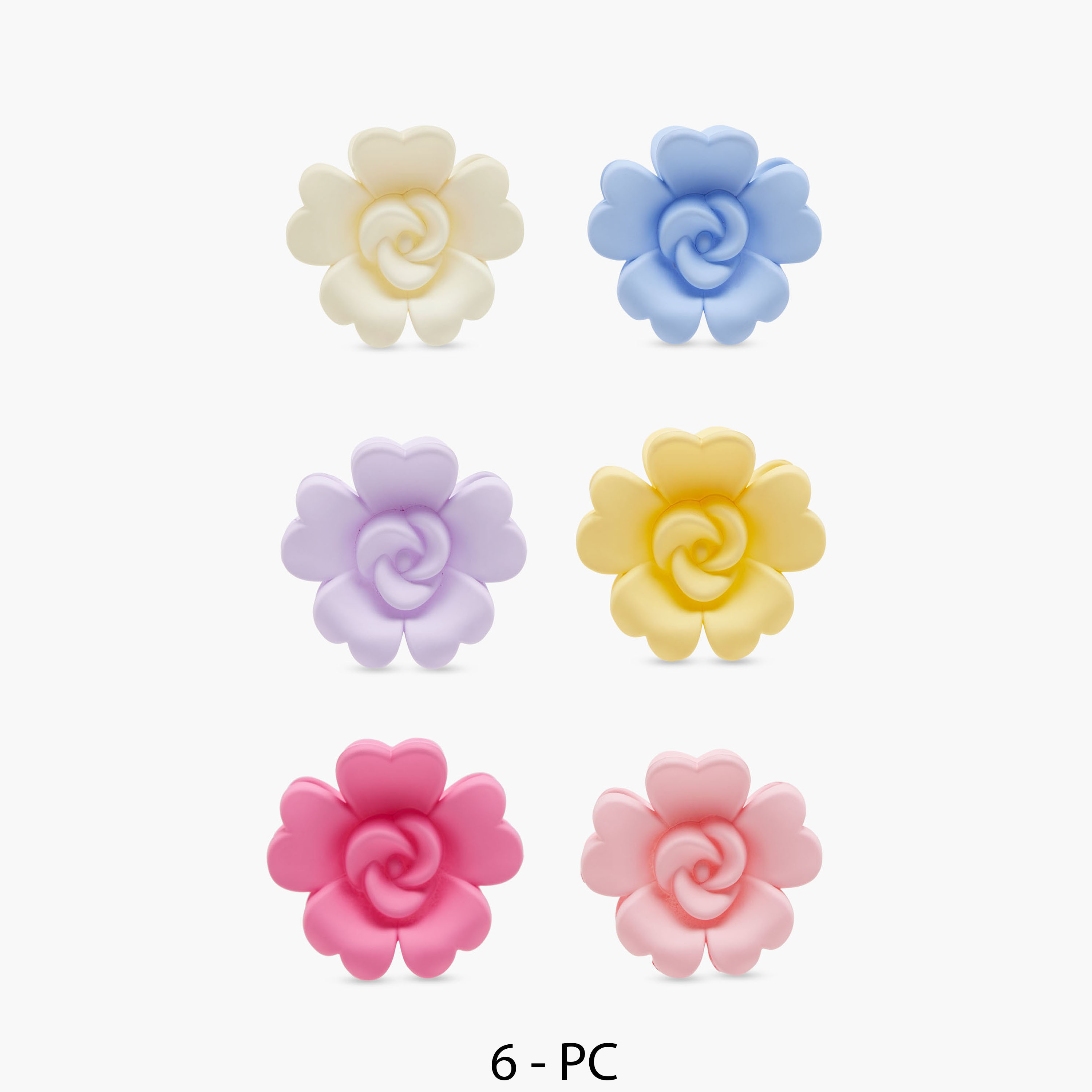 Pack of 6 Charmz Hair Clamp with Floral Design-girls-accessories-hairaccessories-image-1