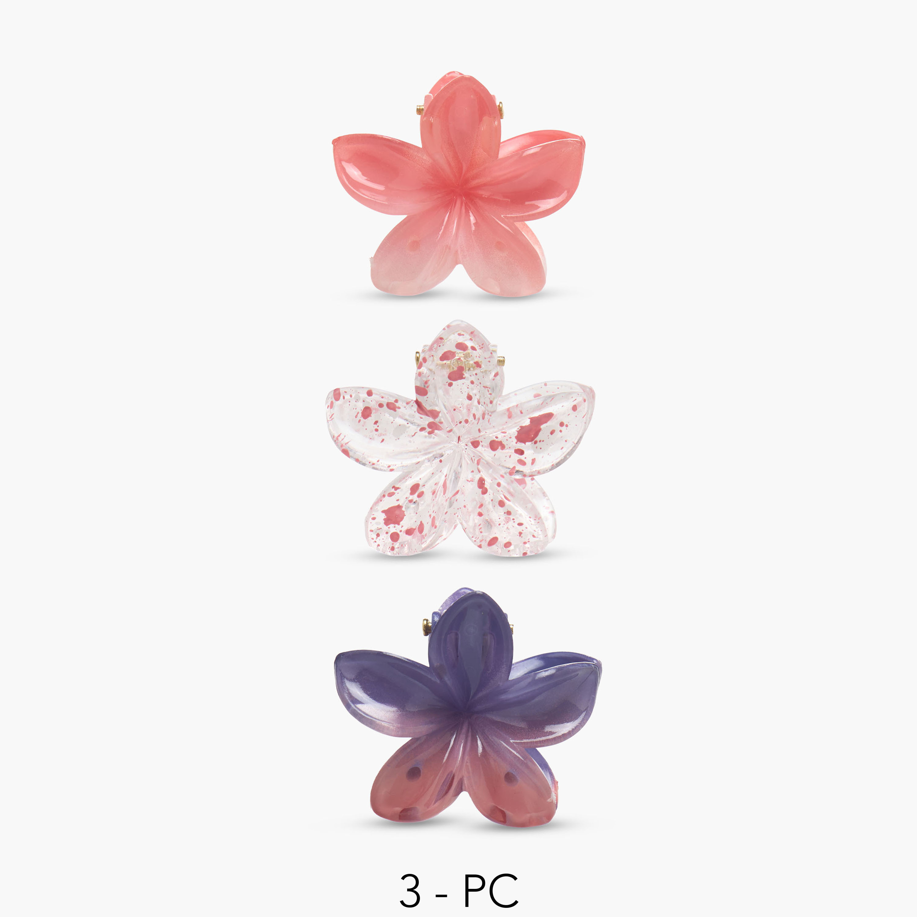Pack of 3 Charmz Hair Clamp with Floral Design-girls-accessories-hairaccessories-image-1