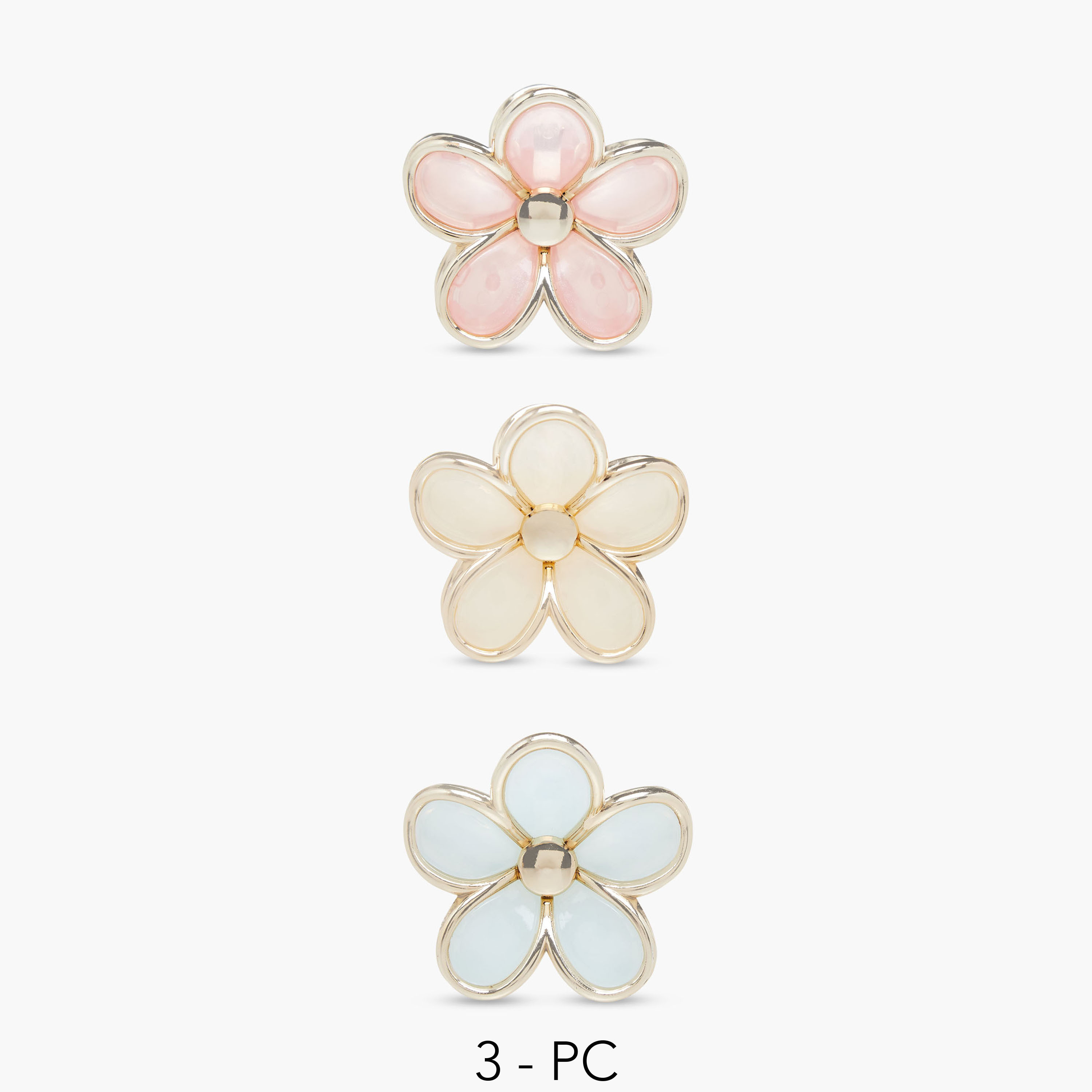 Pack of 3 Charmz Hair Clamp with Floral Design-girls-accessories-hairaccessories-image-1
