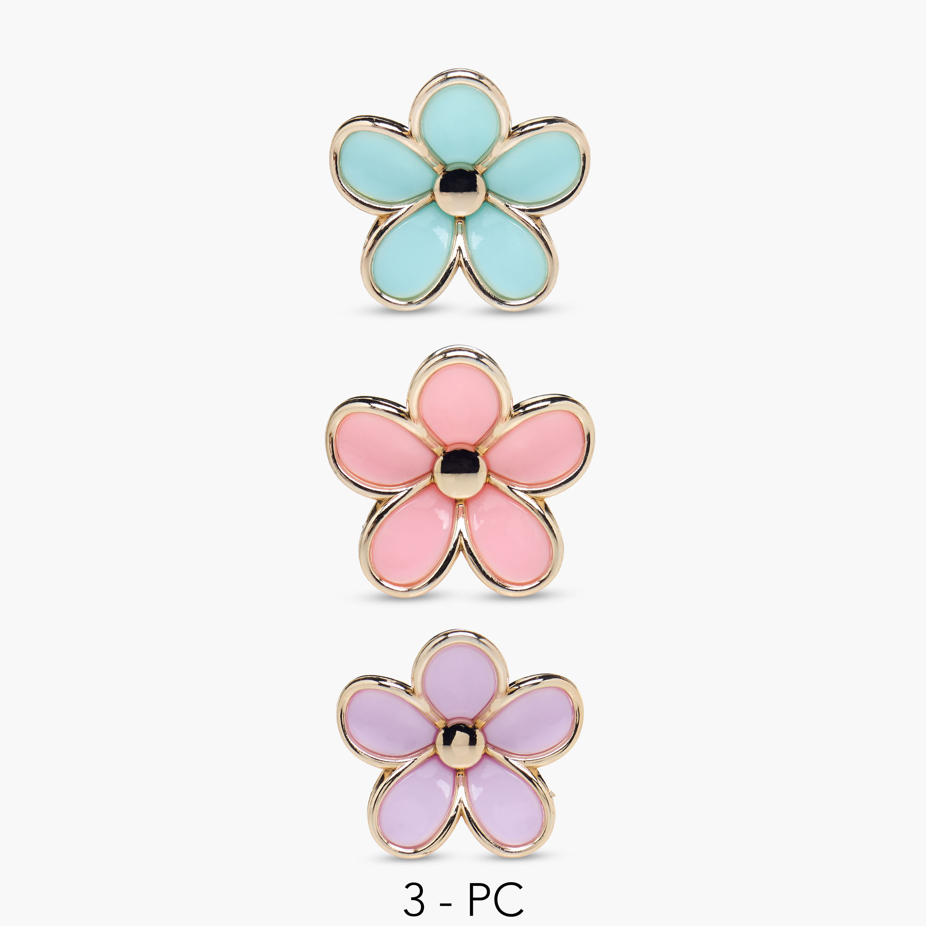 Pack of 3 Charmz Hair Clamp with Floral Design-girls-accessories-hairaccessories-image-1
