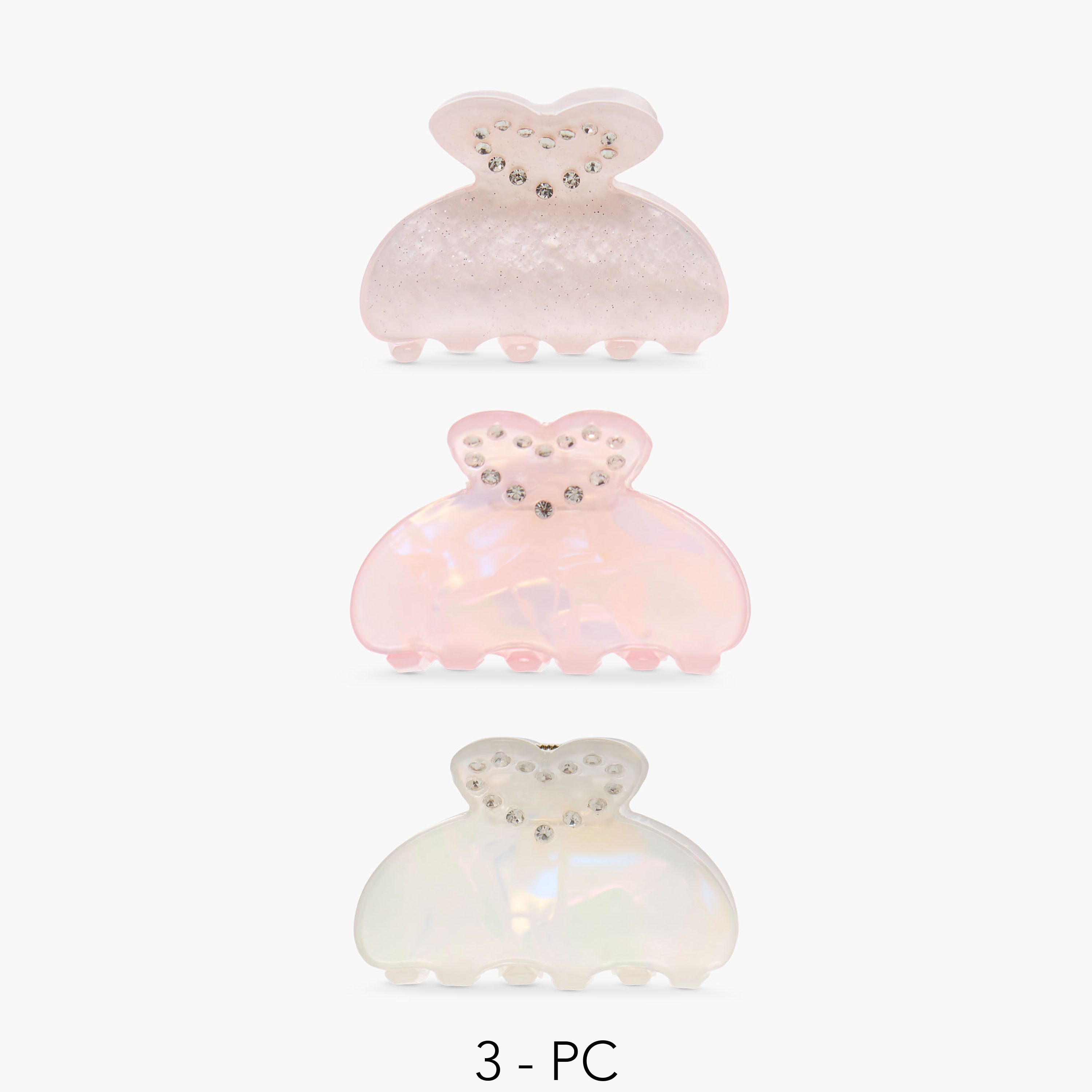 مشابك شعر مزينة من تشارمز - مجموعة من 3 قطع-girls-accessories-hairaccessories-image-1
