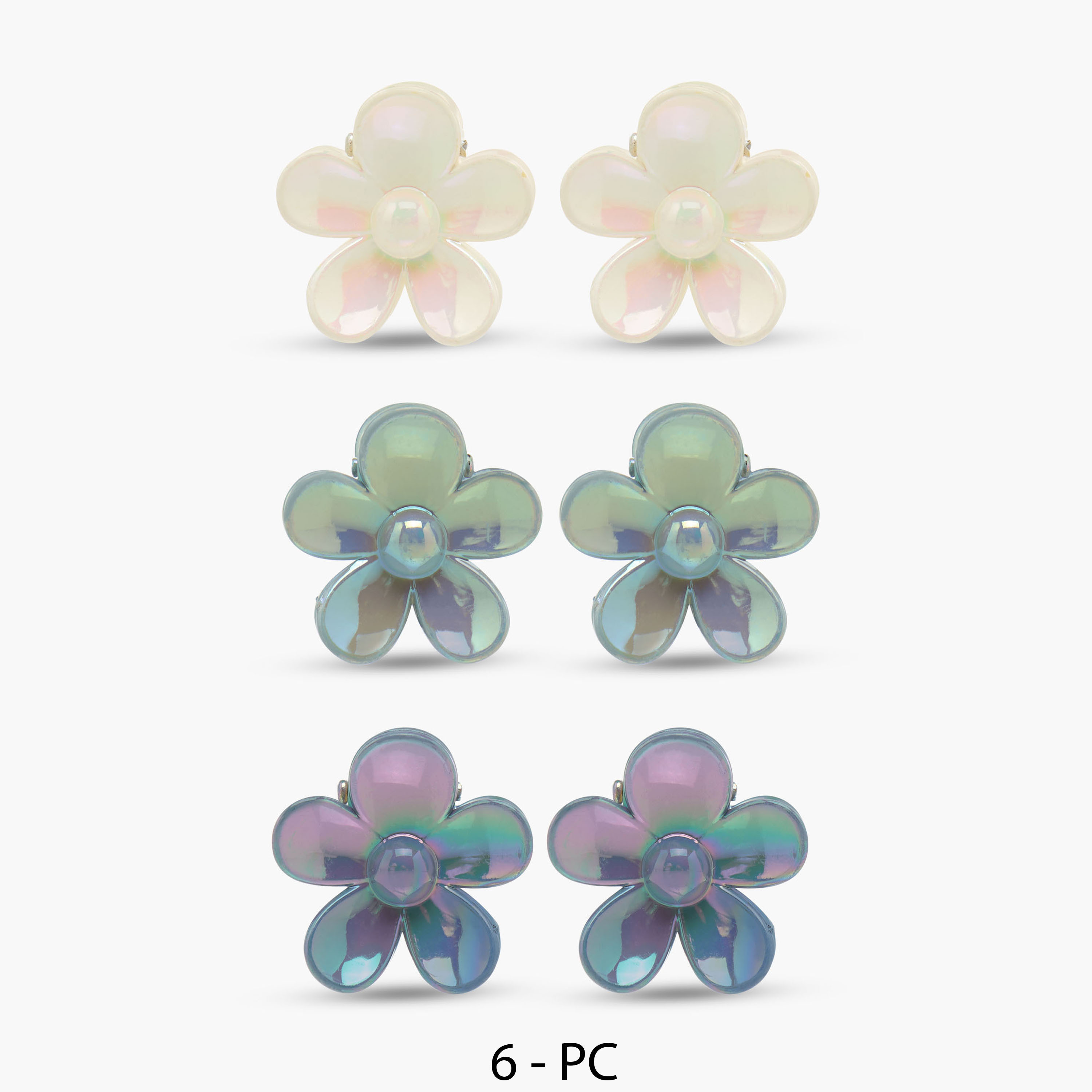 Pack of 6 Charmz Hair Clamp with Floral Design-girls-accessories-hairaccessories-image-1