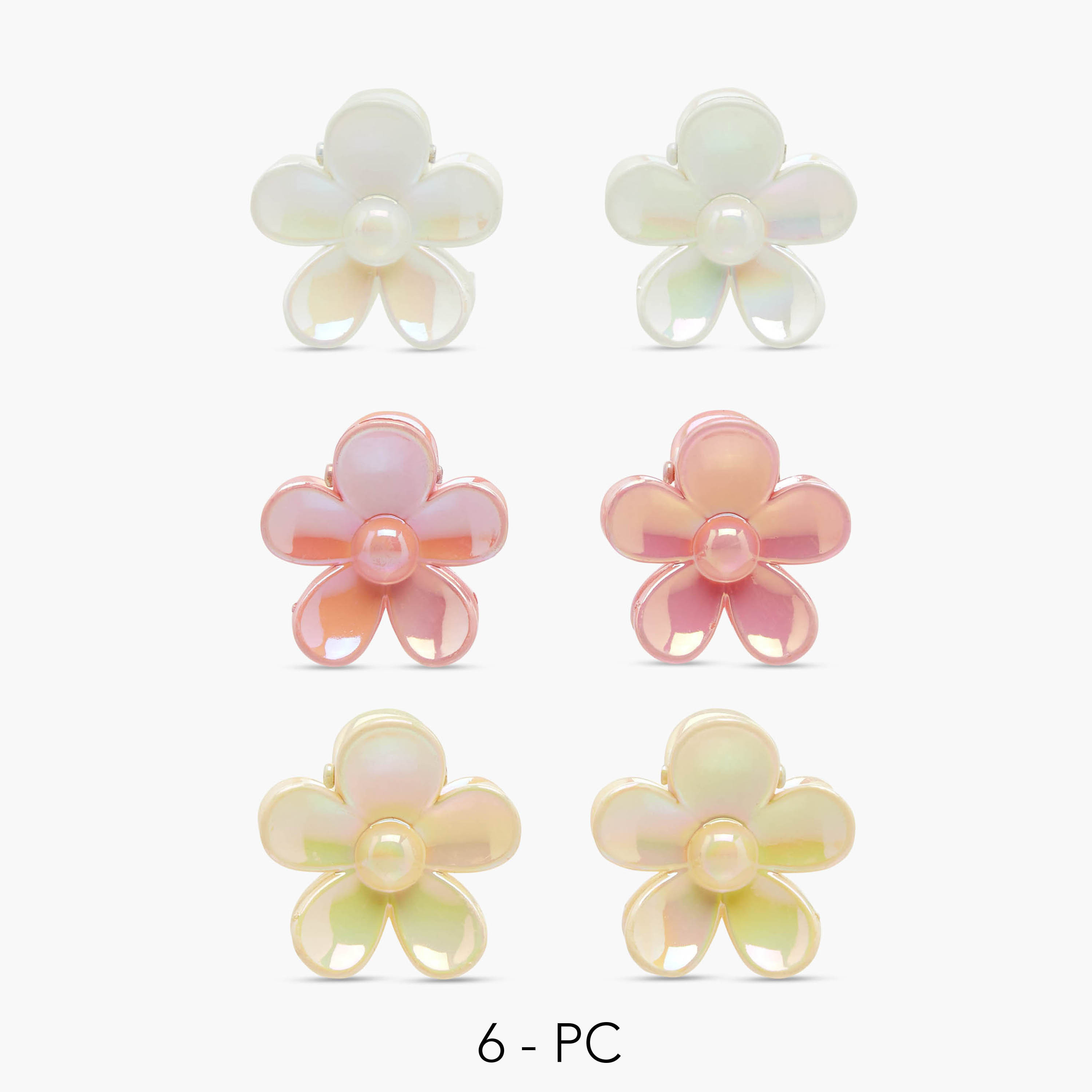 Pack of 6 Charmz Hair Clamp with Floral Design-girls-accessories-hairaccessories-image-1
