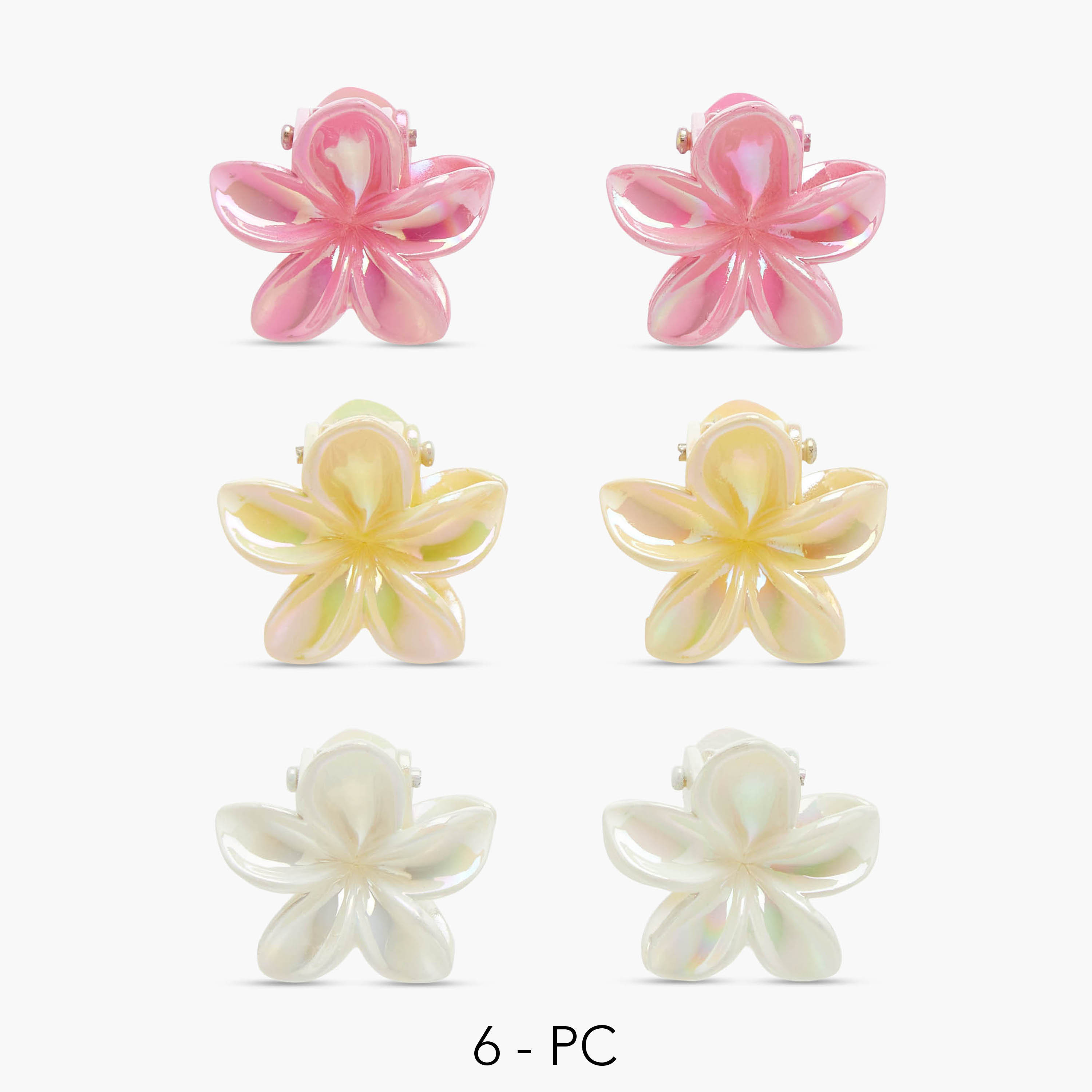 Pack of 6 Charmz Hair Clamp with Floral Design-girls-accessories-hairaccessories-image-1