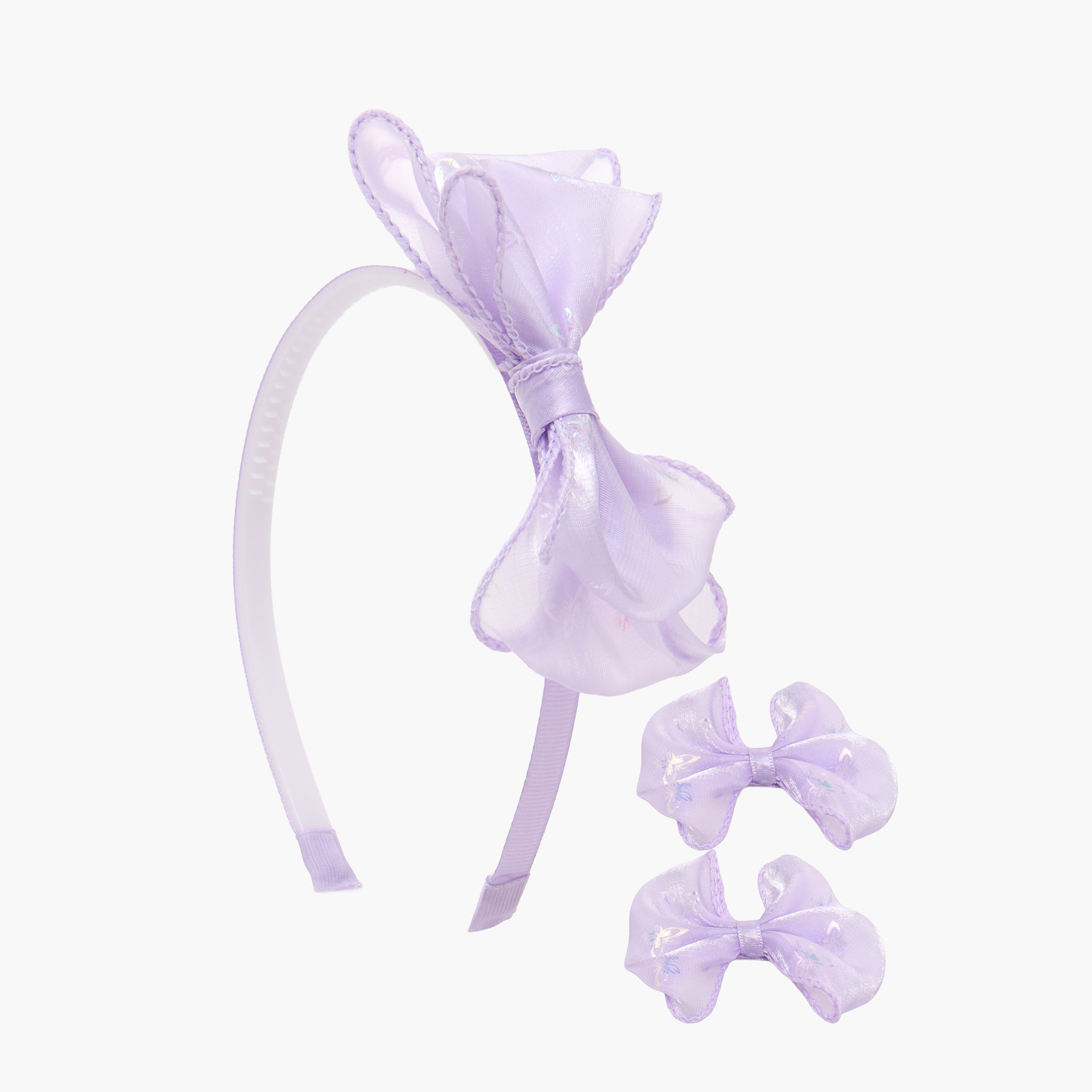 Set of 3 Charmz Bow Hairband with Hair Clips-baby-girls-accessories-hairaccessories-image-1