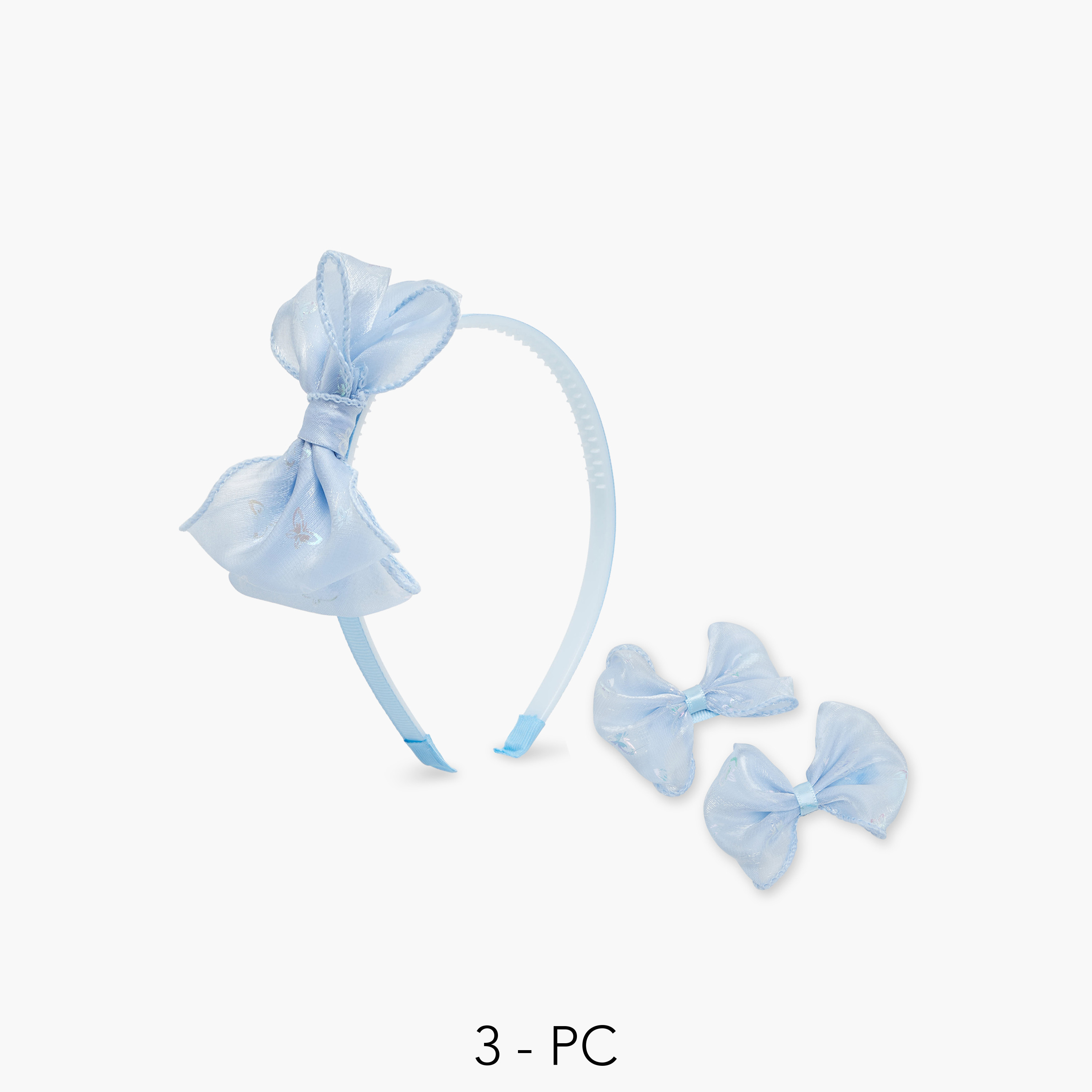 Set of 3 Charmz Bow Hairband with Hair Clips-baby-girls-accessories-hairaccessories-image-1