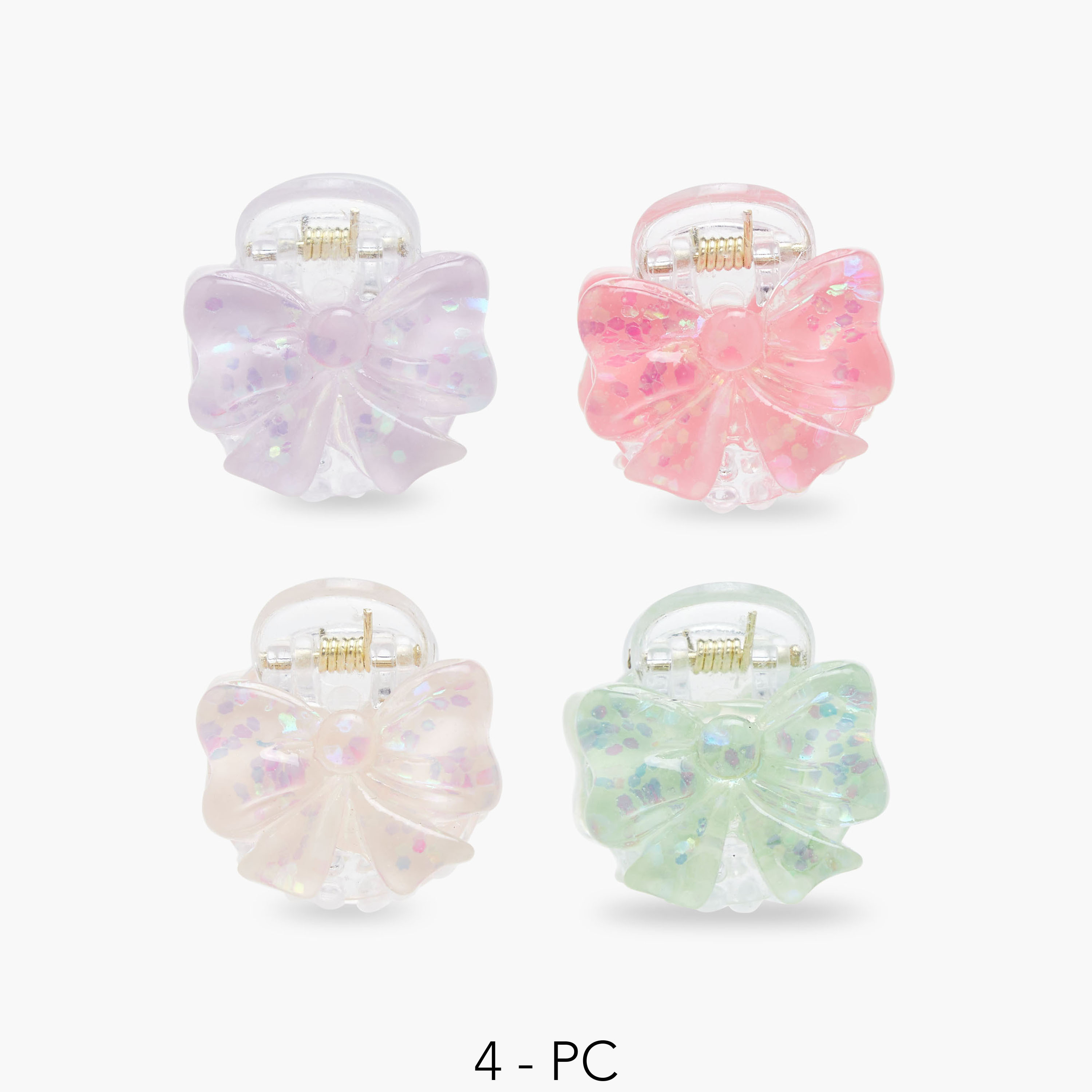 Pack of 4 Charmz Hair Clamp with Bow Design-girls-accessories-hairaccessories-image-1