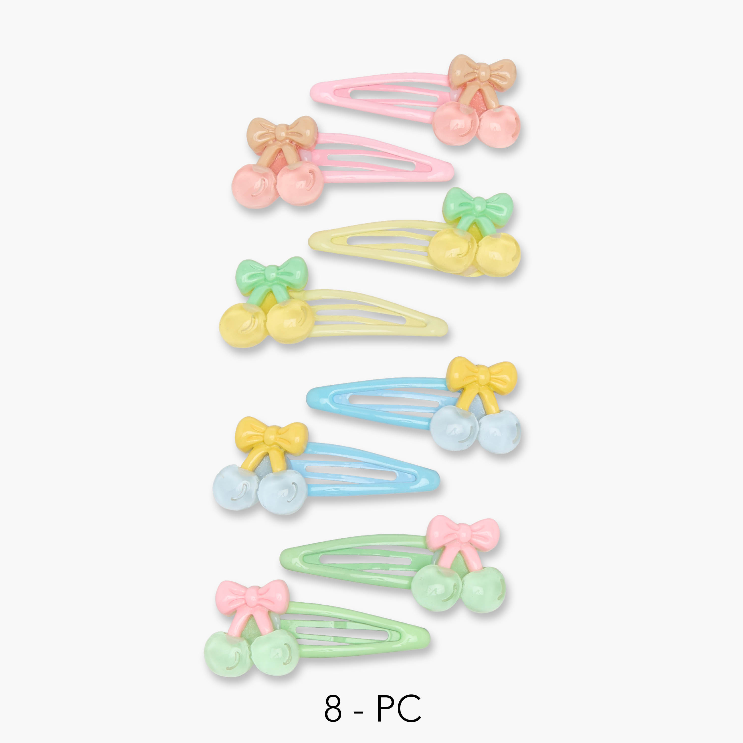 مشابك شعر بزينة فيونكة وكرز من تشارمز - عبوة 8 قطع-girls-accessories-hairaccessories-image-1